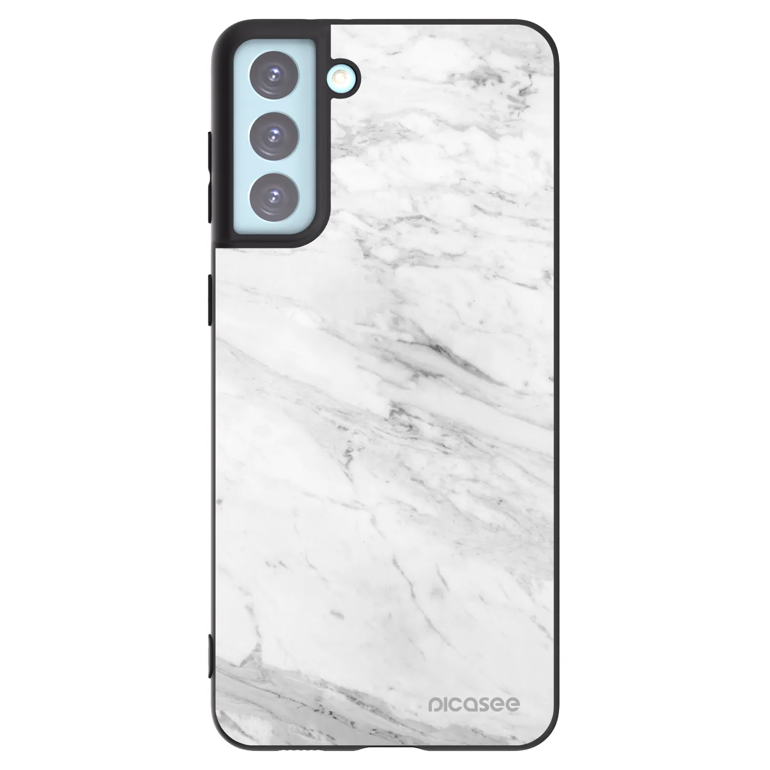 Picasee crna silikonska maskica za Samsung Galaxy S21+ 5G G996F - White marble