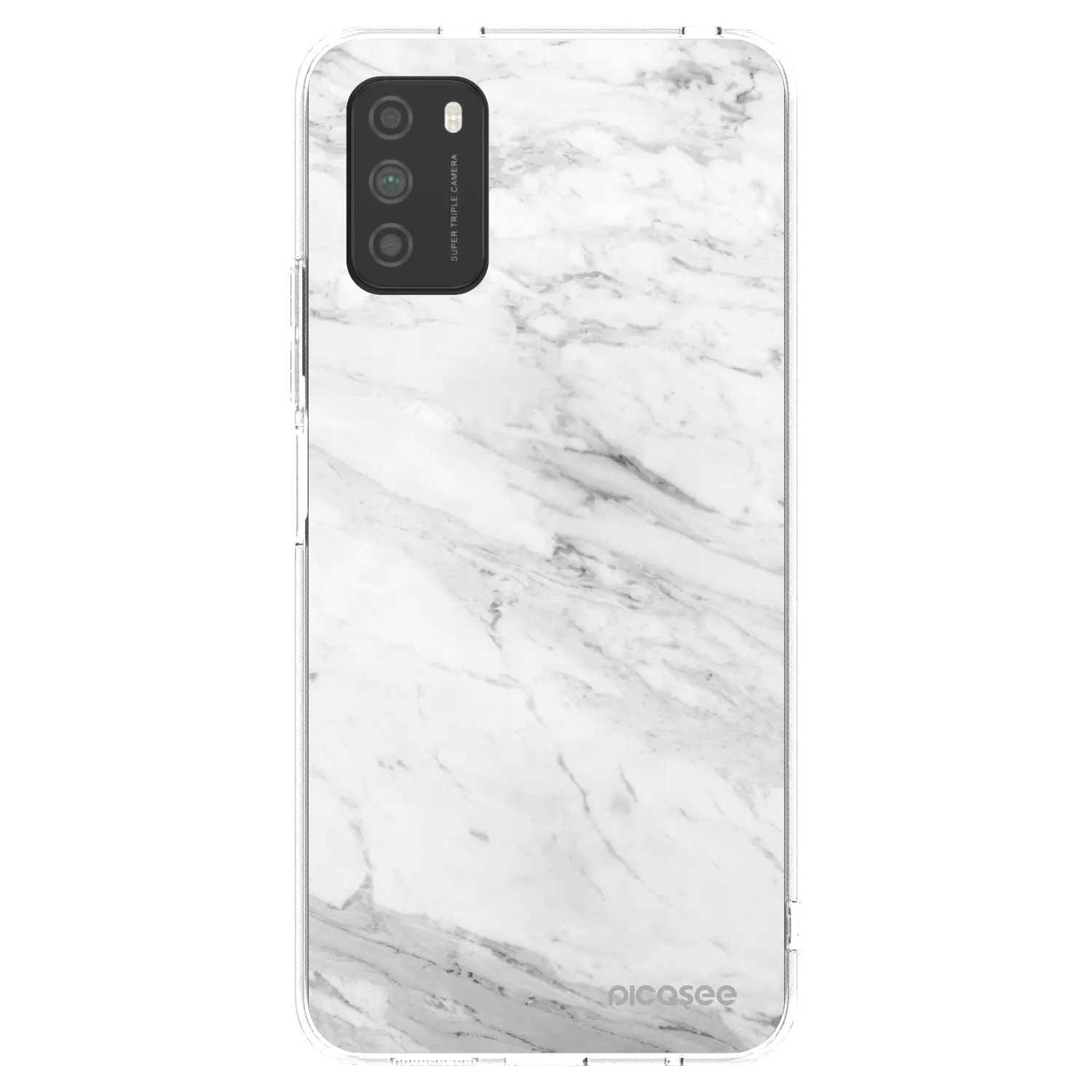 Picasee silikonska prozirna maskica za Xiaomi Poco M3 - White marble