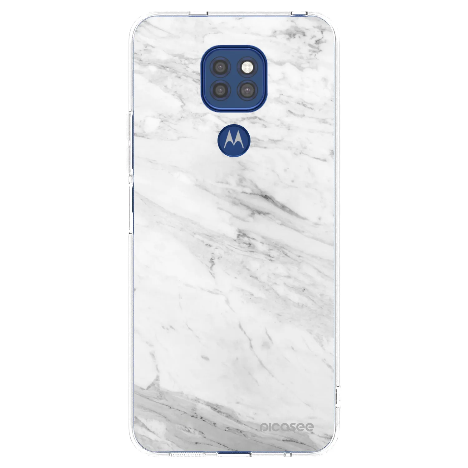 Picasee silikonska prozirna maskica za Motorola Moto G9 Play - White marble