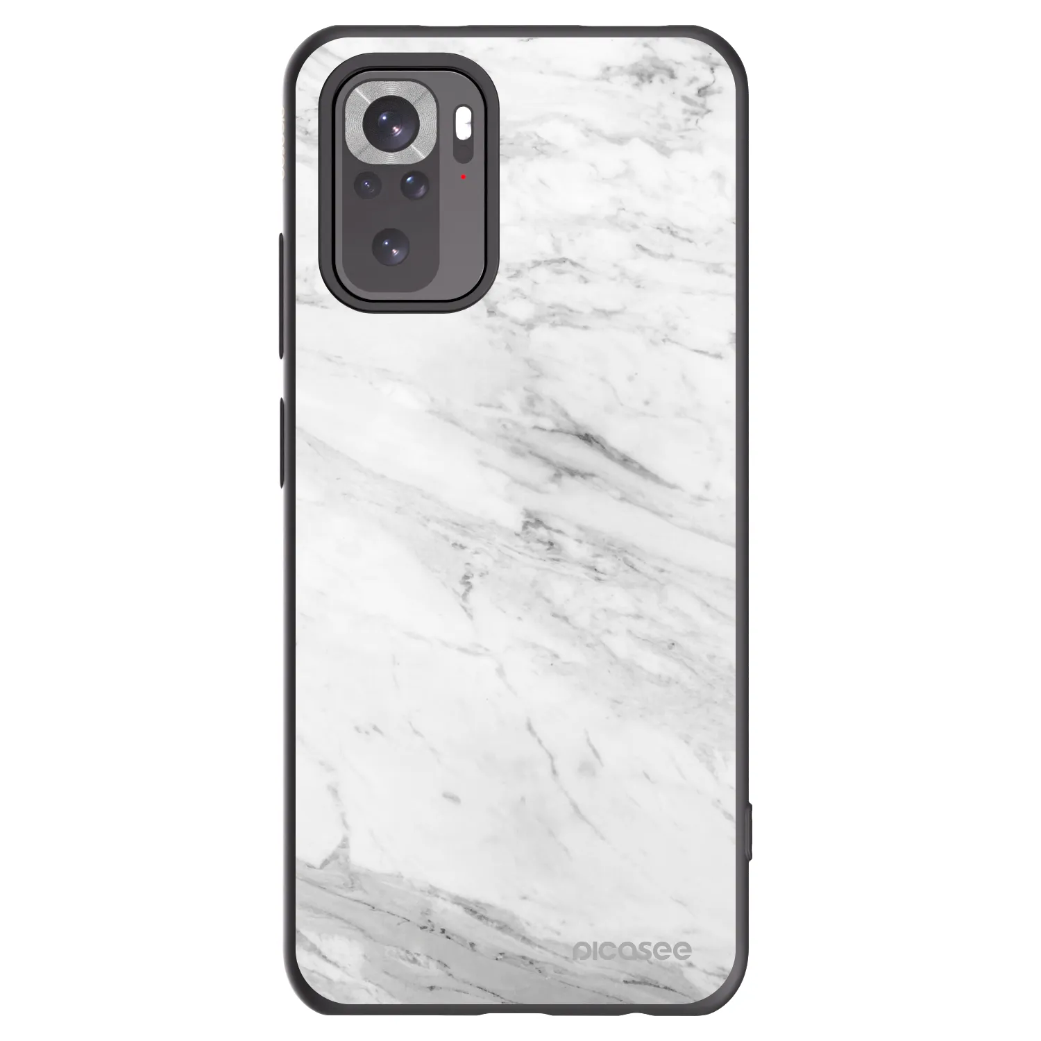 Picasee crna silikonska maskica za Xiaomi Redmi Note 10 - White marble