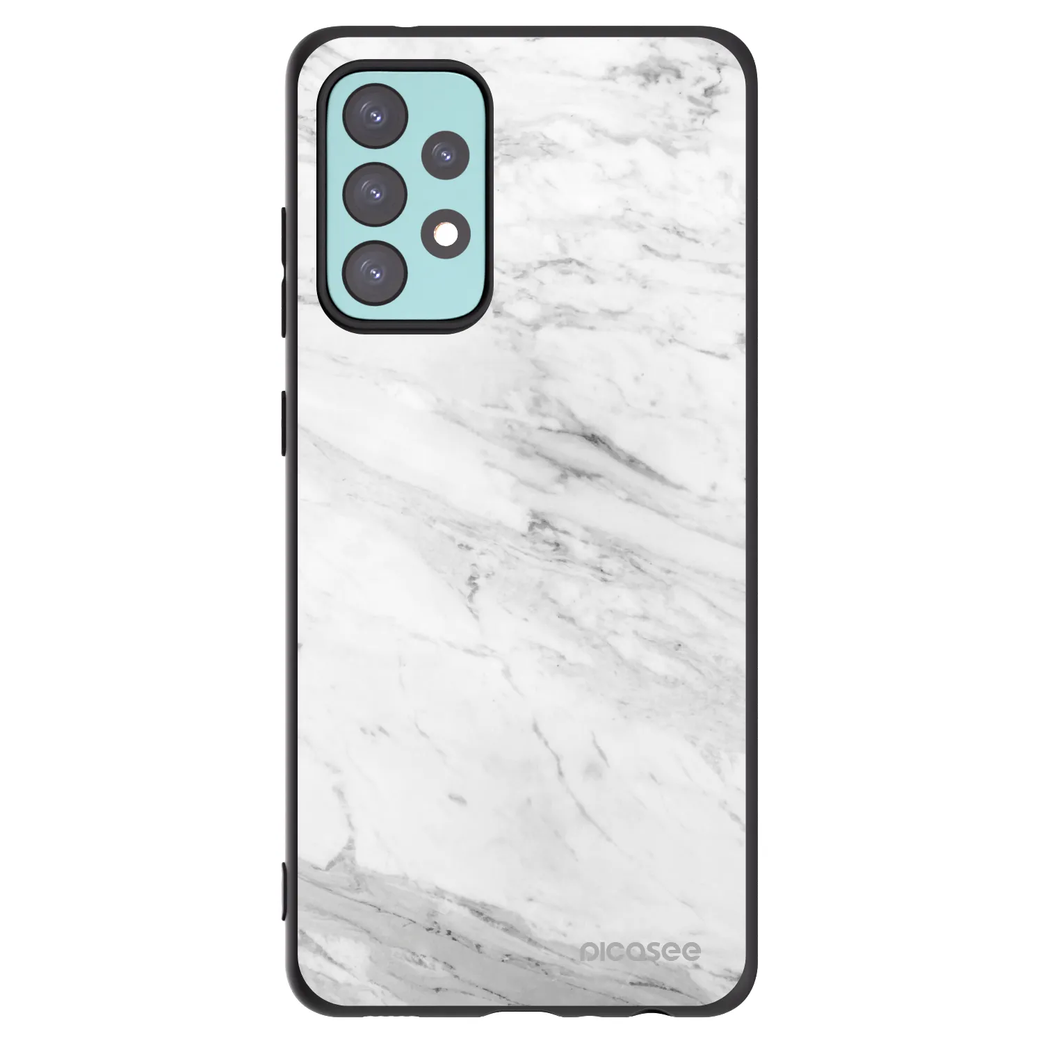 Picasee crna silikonska maskica za Samsung Galaxy A72 A725F - White marble