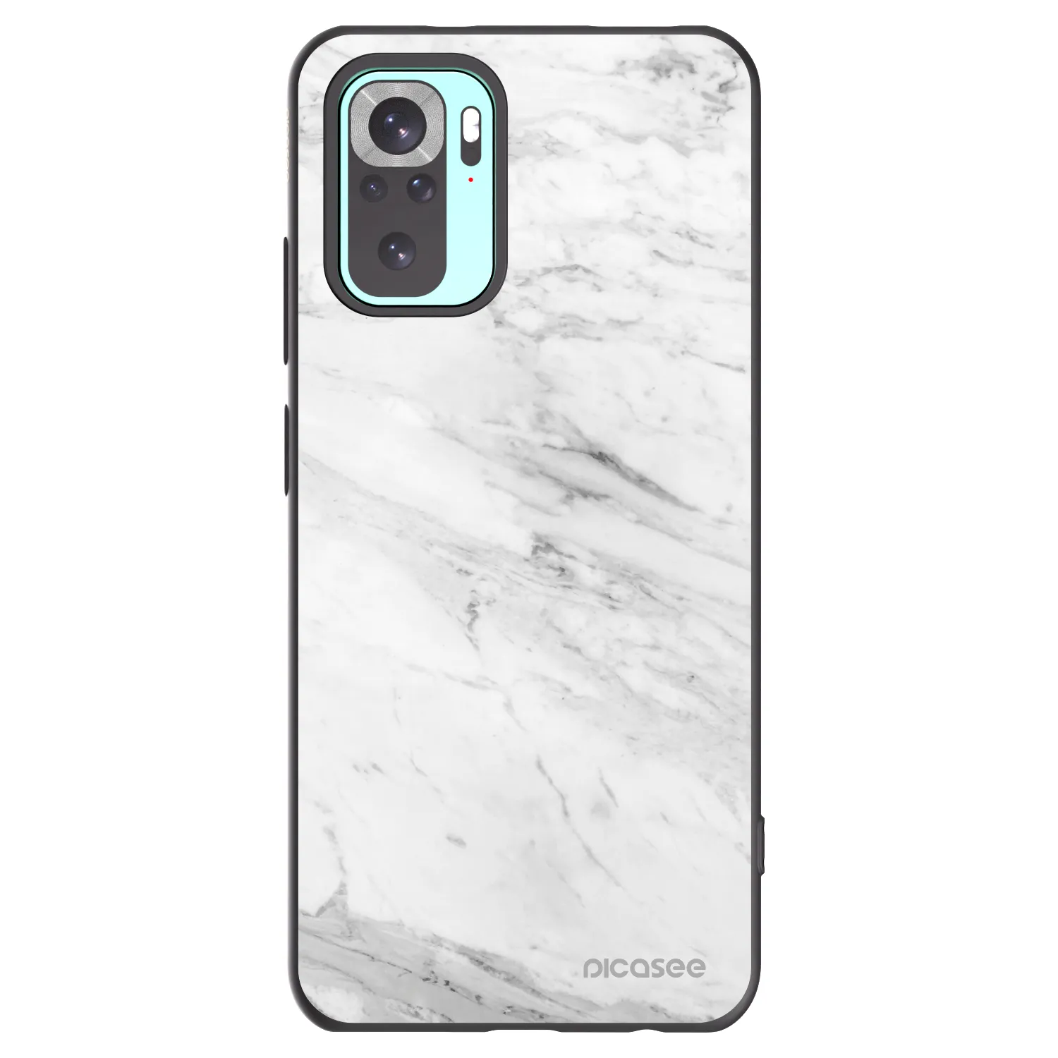 Picasee crna silikonska maskica za Xiaomi Redmi Note 10 Pro - White marble