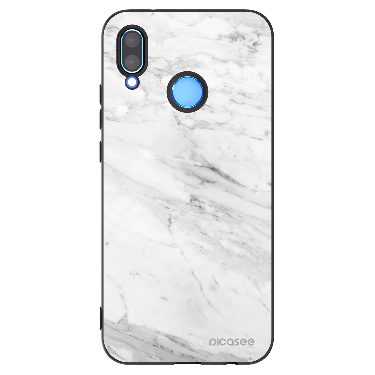 Picasee crna silikonska maskica za Huawei P20 Lite - White marble
