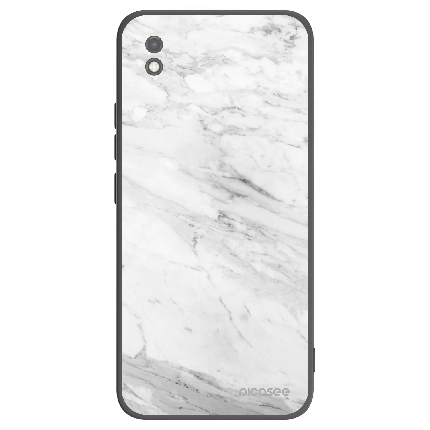 Picasee crna silikonska maskica za Xiaomi Redmi 9AT - White marble