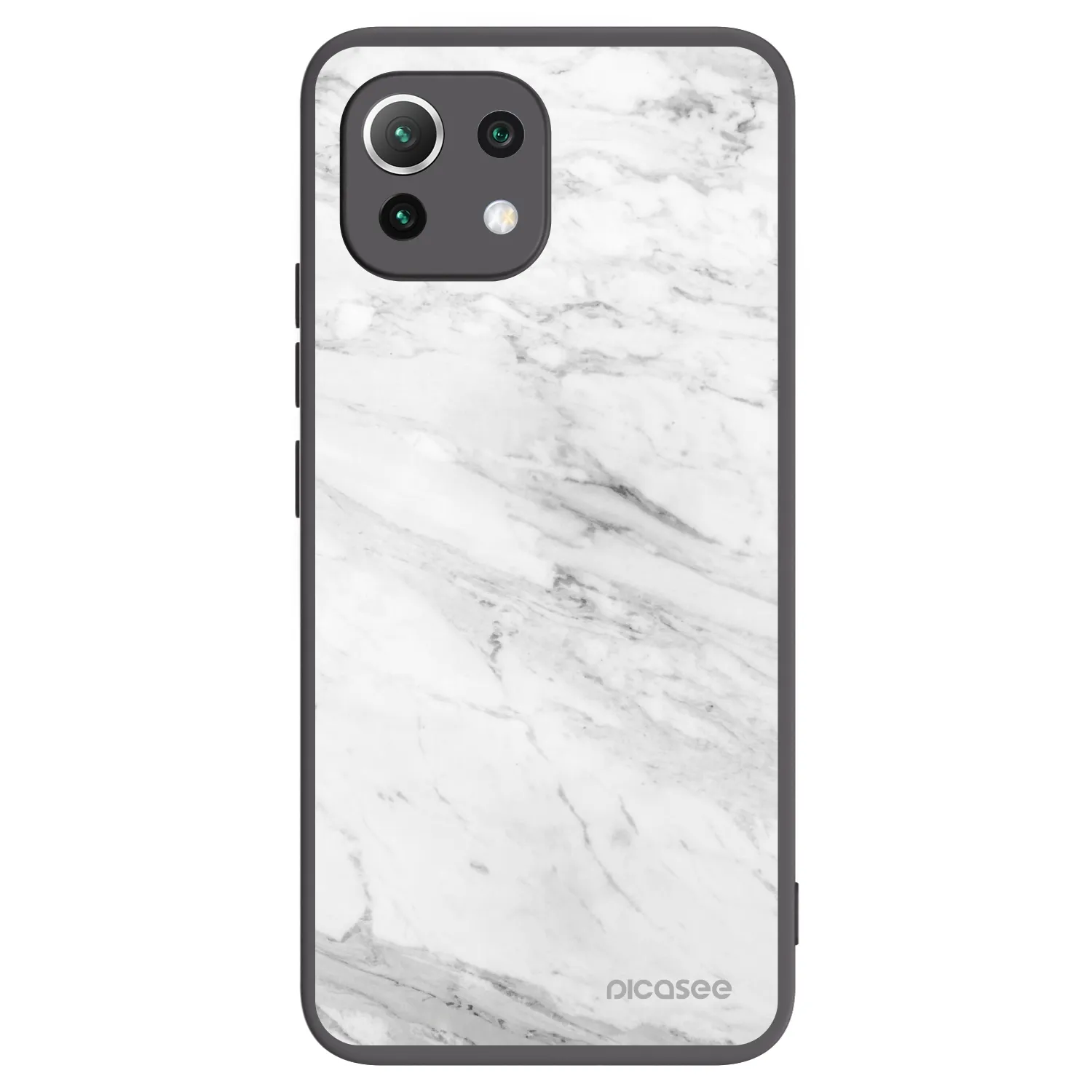 Picasee crna silikonska maskica za Xiaomi Mi 11 Lite - White marble