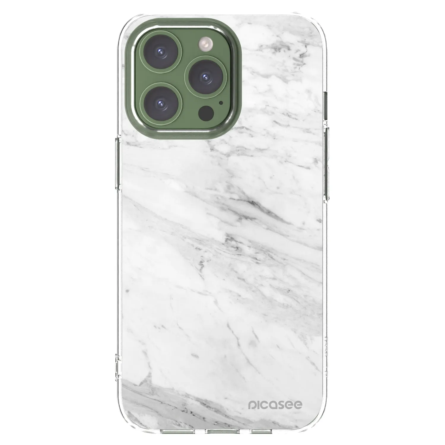 Picasee silikonska prozirna maskica za Apple iPhone 13 Pro - White marble