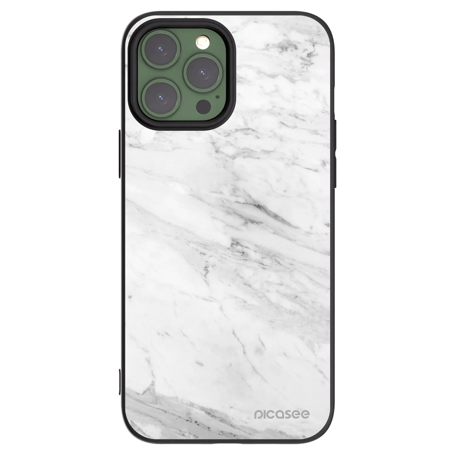 Picasee crna silikonska maskica za Apple iPhone 13 Pro Max - White marble