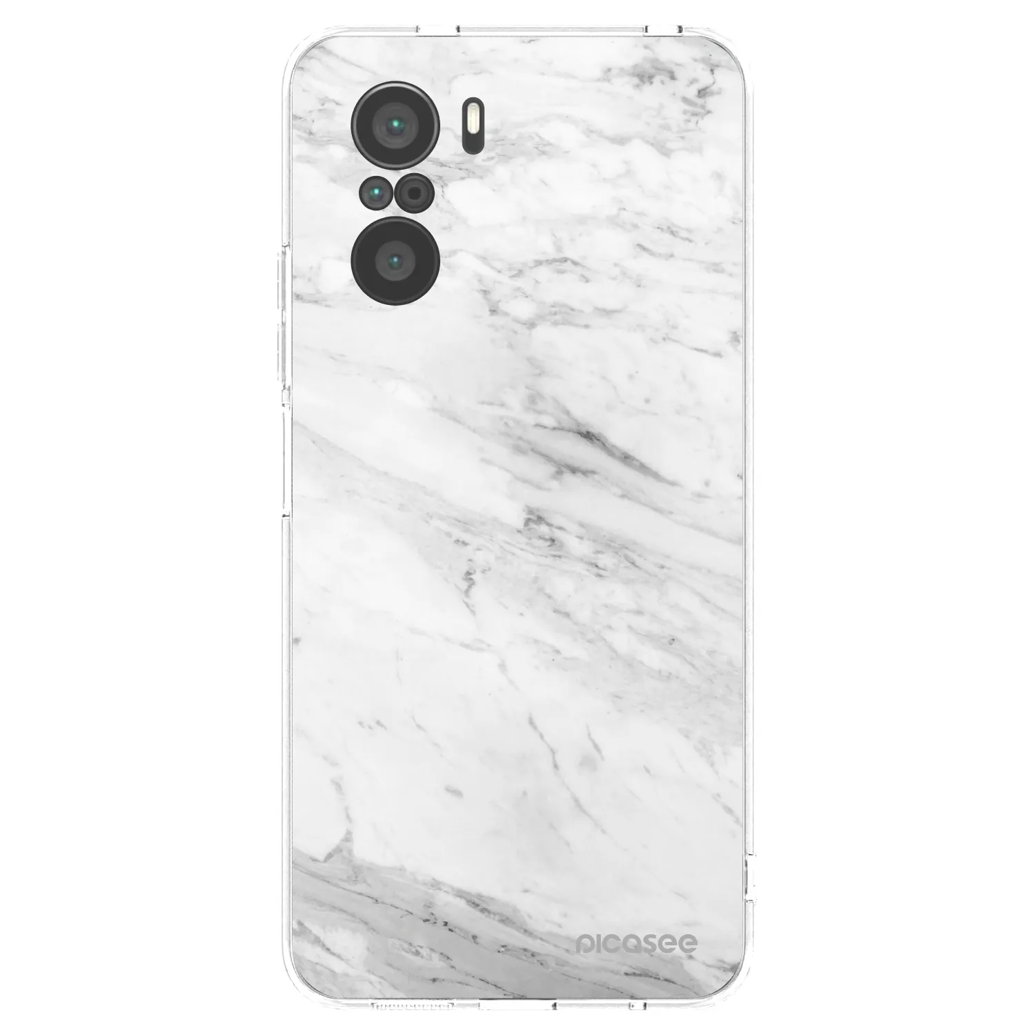 Picasee silikonska prozirna maskica za Xiaomi Poco F3 - White marble