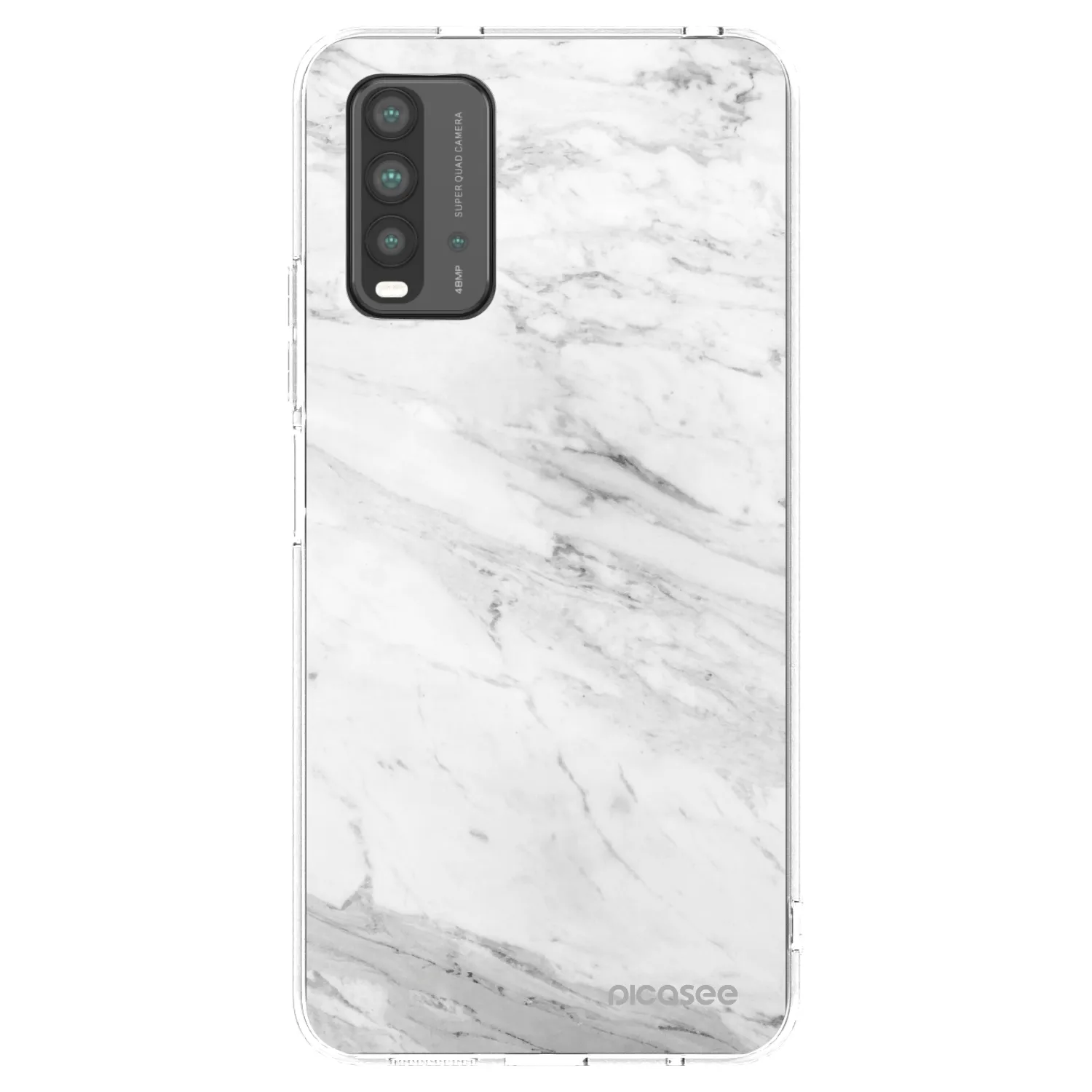 Picasee silikonska prozirna maskica za Xiaomi Redmi 9T - White marble
