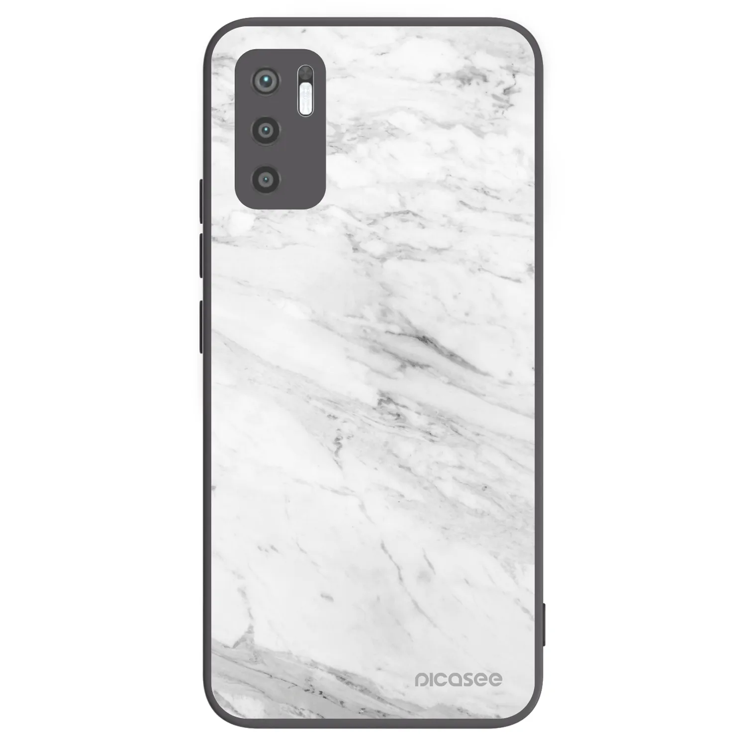 Picasee crna silikonska maskica za Xiaomi Redmi Note 10 5G - White marble