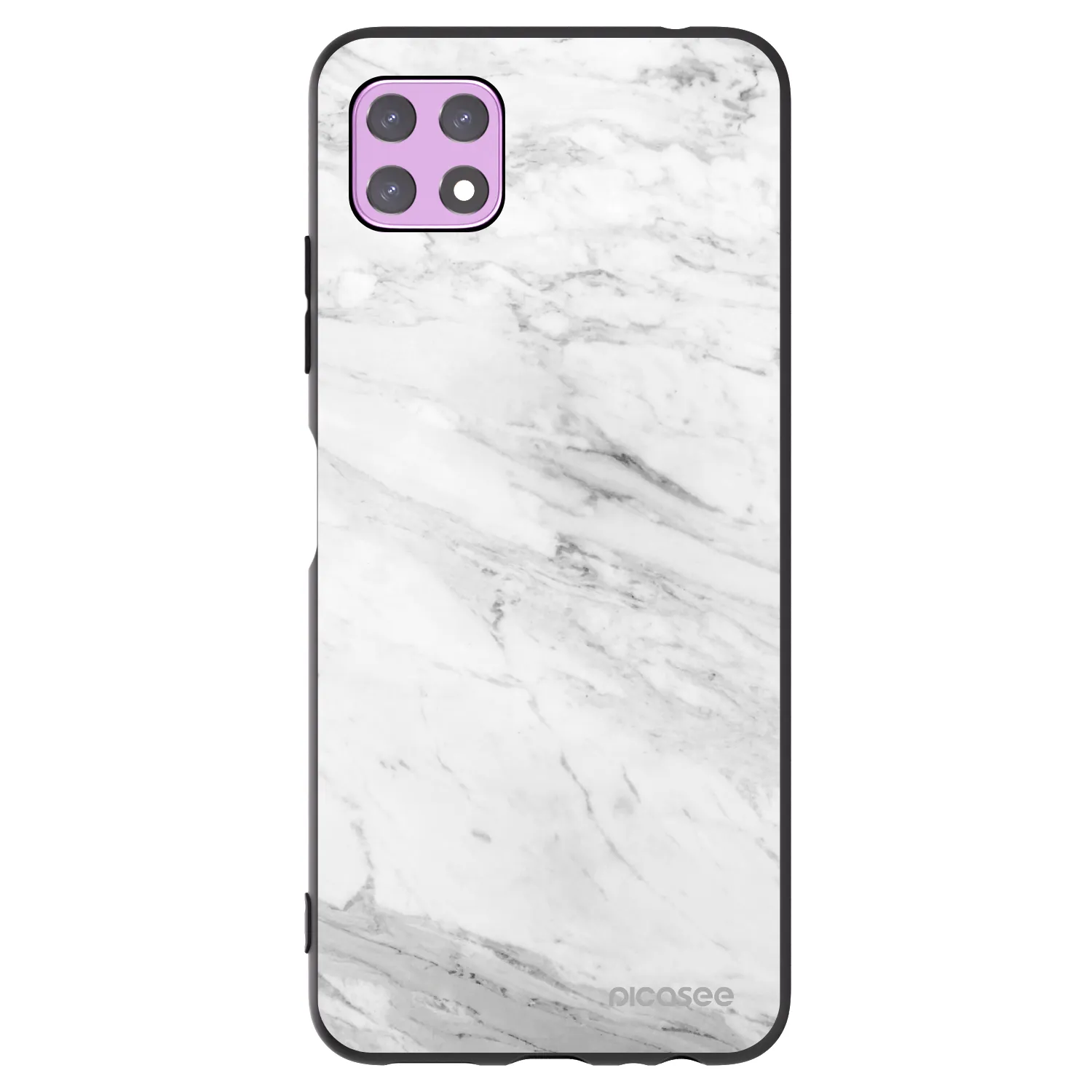 Picasee crna silikonska maskica za Samsung Galaxy A22 A226B 5G - White marble