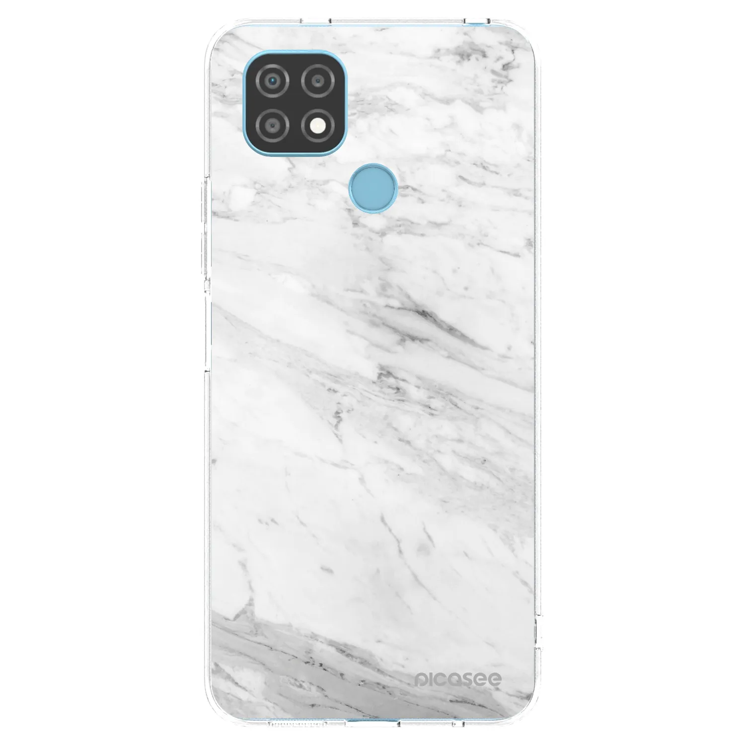 Picasee silikonska prozirna maskica za Realme C21 - White marble