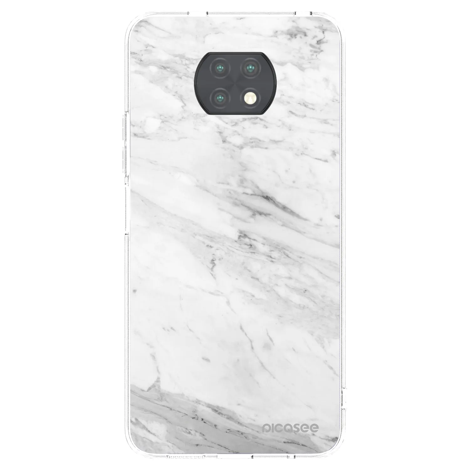 Picasee silikonska prozirna maskica za Xiaomi Redmi Note 9T - White marble