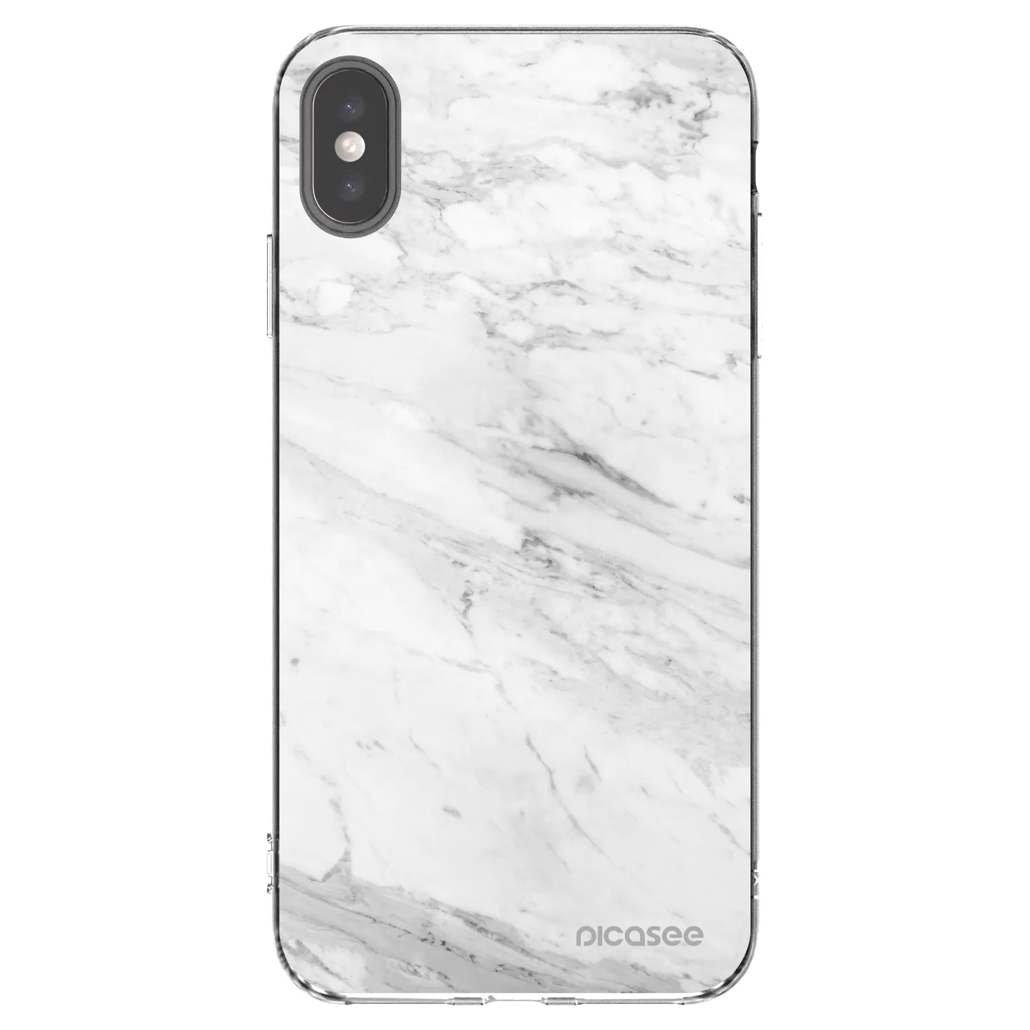 Picasee silikonska prozirna maskica za Apple iPhone XS Max - White marble