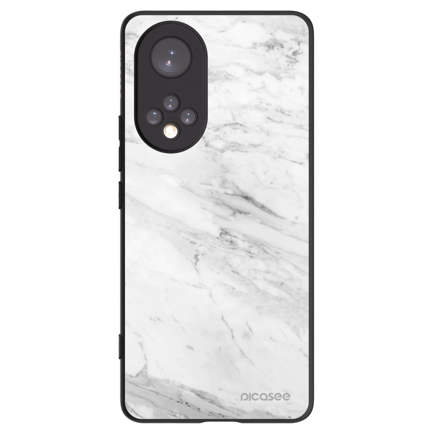Picasee crna silikonska maskica za Huawei Nova 9 - White marble