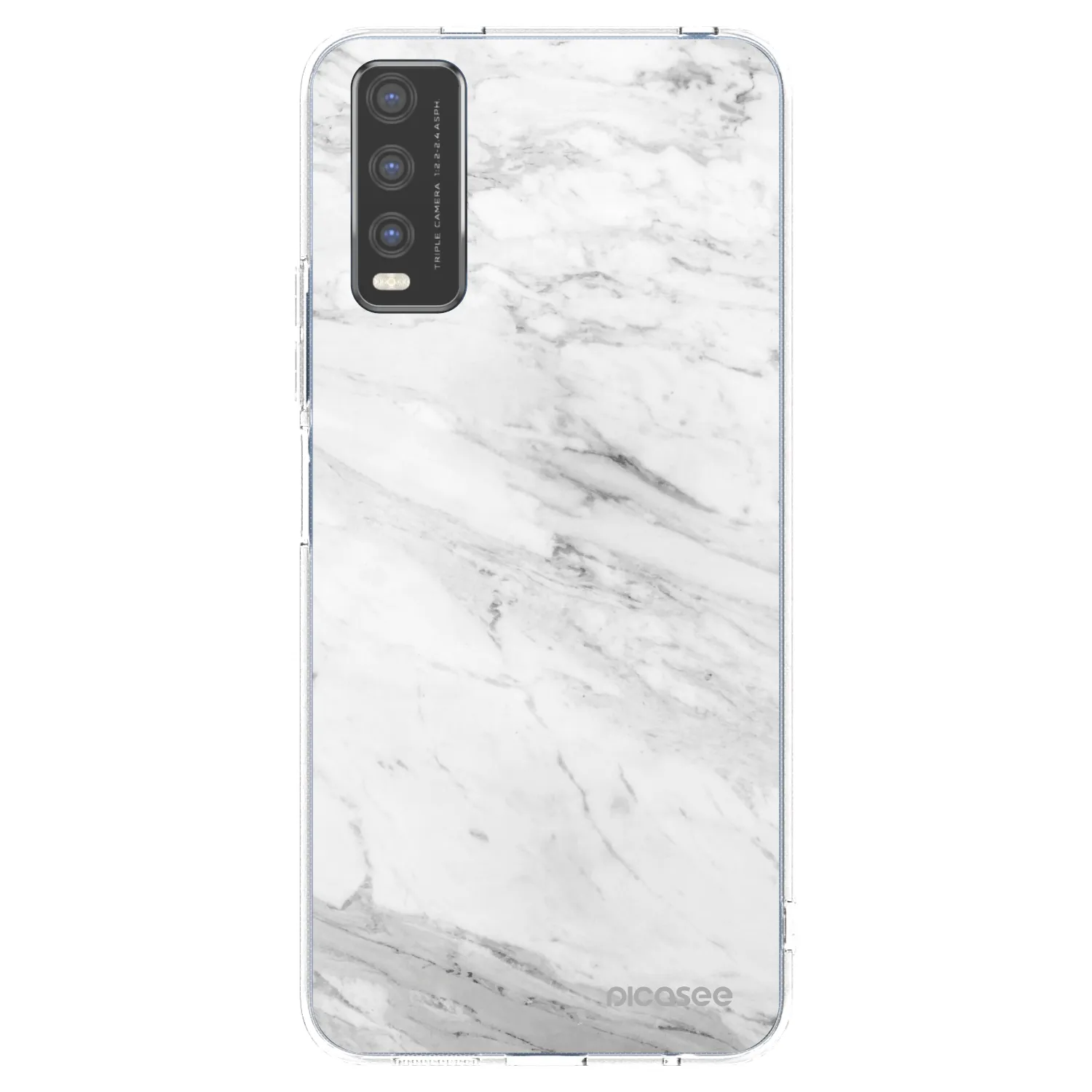 Picasee silikonska prozirna maskica za Vivo Y20s - White marble