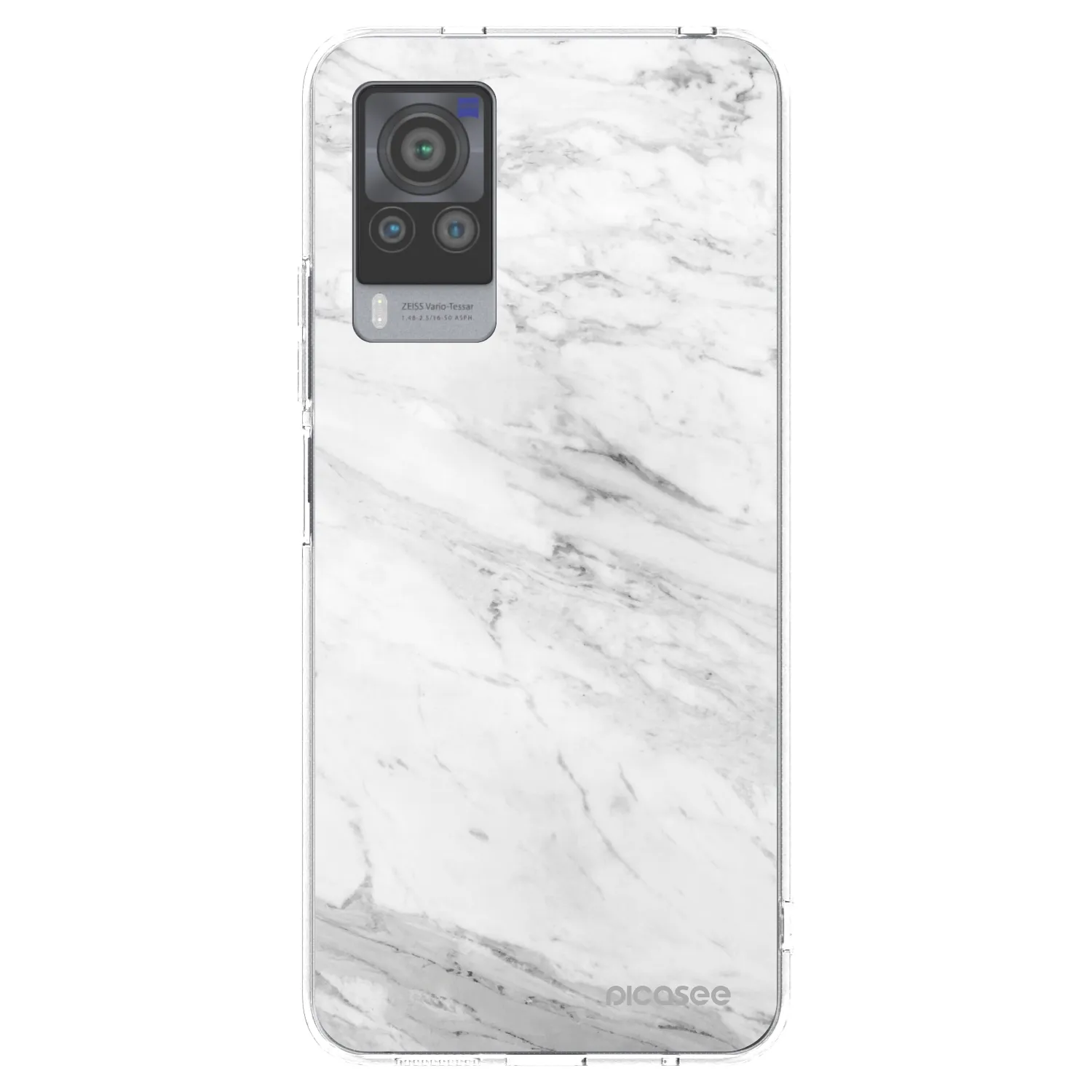 Picasee silikonska prozirna maskica za Vivo X60 Pro 5G - White marble