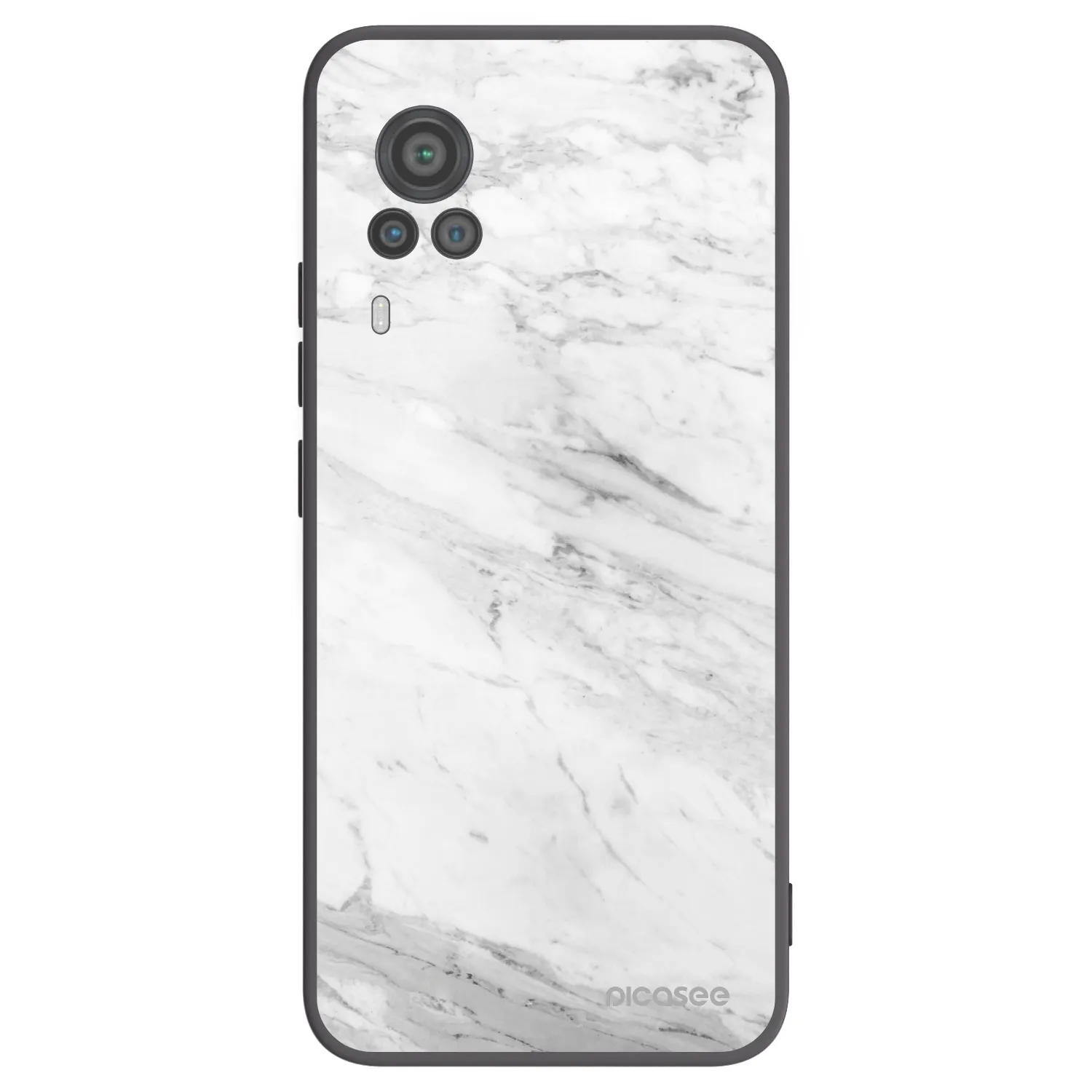 Picasee crna silikonska maskica za Vivo X60 Pro 5G - White marble