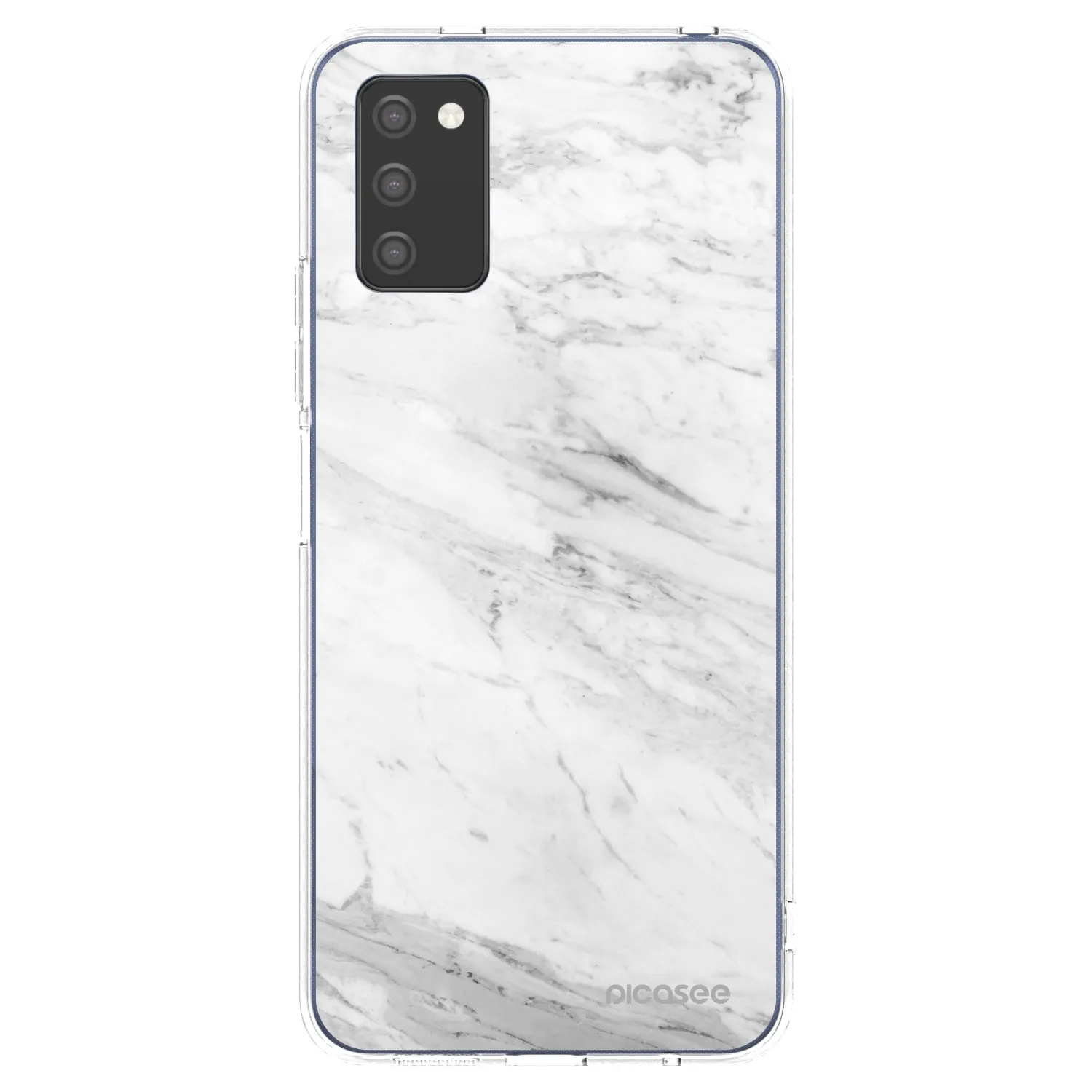 Picasee silikonska prozirna maskica za Samsung Galaxy A03s A037G - White marble