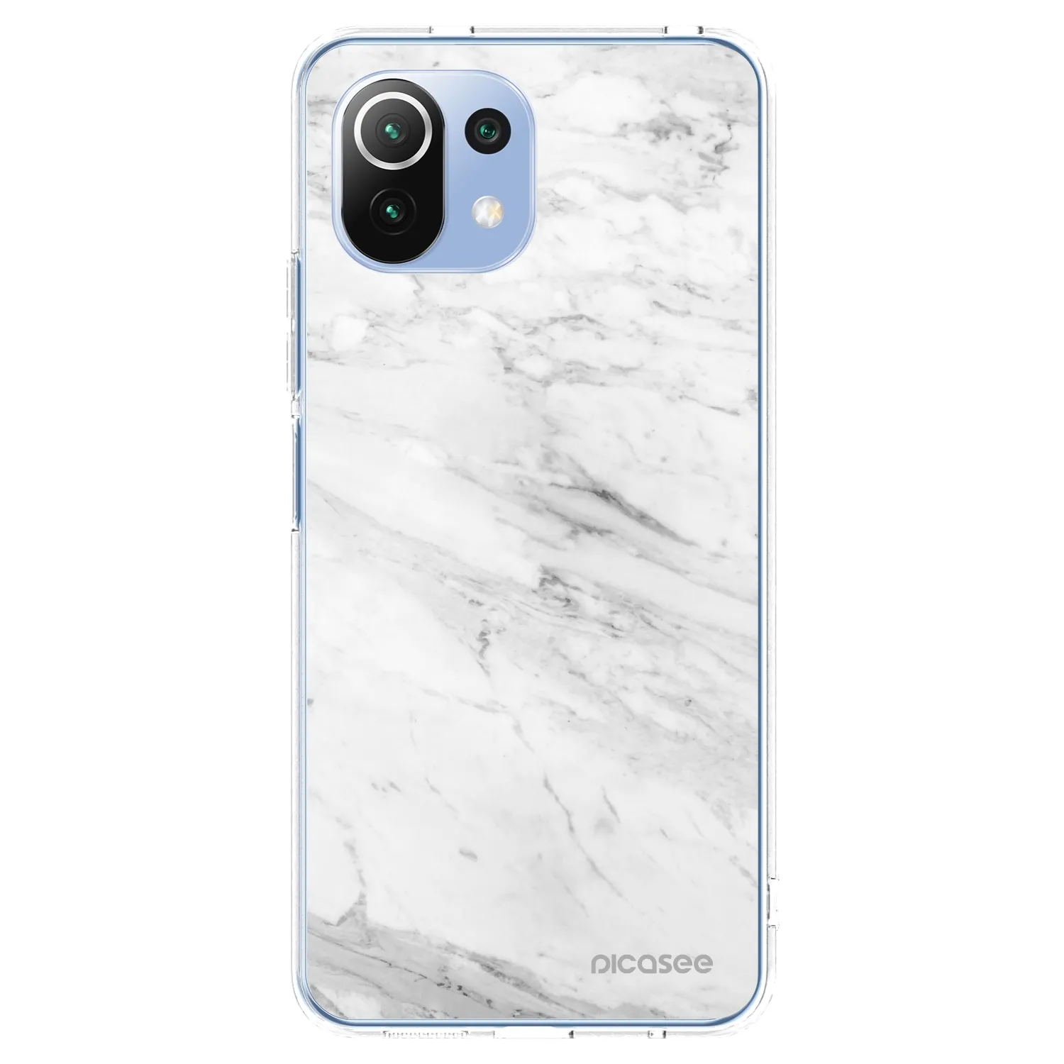 Picasee silikonska prozirna maskica za Xiaomi 11 Lite 5G NE - White marble