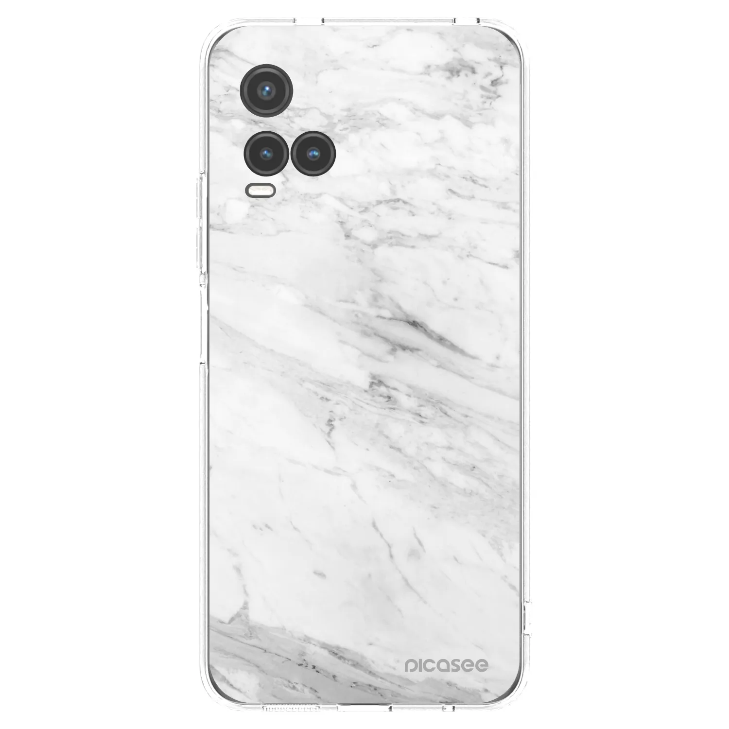 Picasee silikonska prozirna maskica za Vivo Y33s - White marble