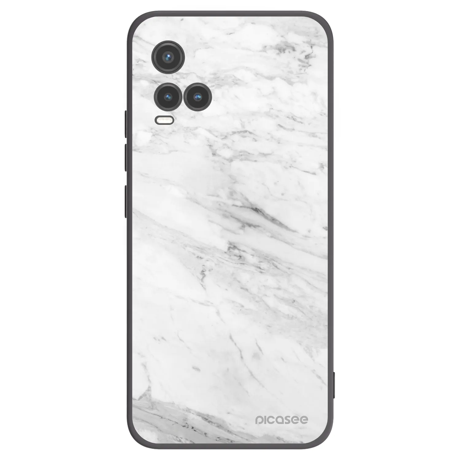 Picasee crna silikonska maskica za Vivo Y33s - White marble