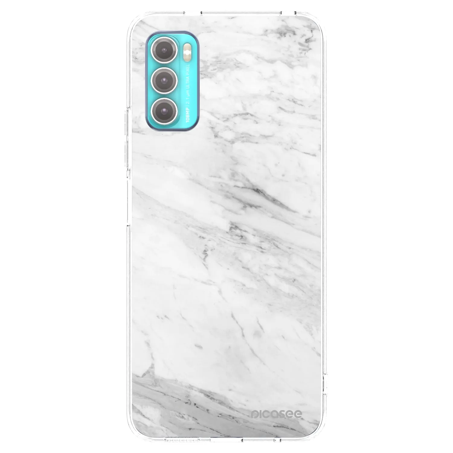 Picasee silikonska prozirna maskica za Motorola Moto G60 - White marble