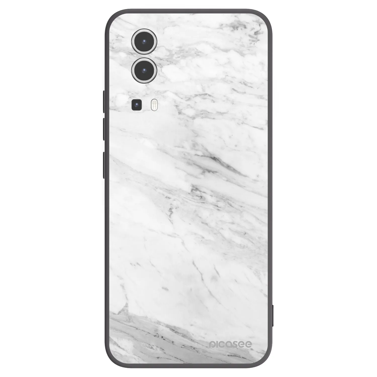 Picasee crna silikonska maskica za Vivo Y72 5G - White marble