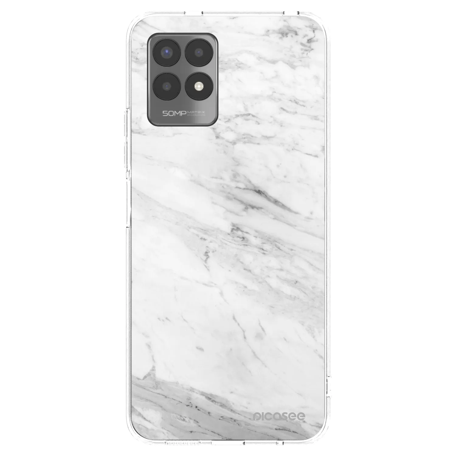 Picasee silikonska prozirna maskica za Realme 8i - White marble