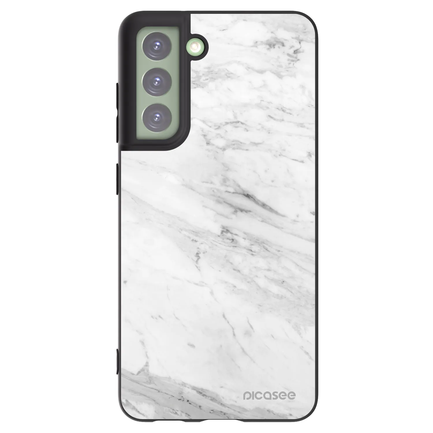 Picasee crna silikonska maskica za Samsung Galaxy S21 FE 5G - White marble