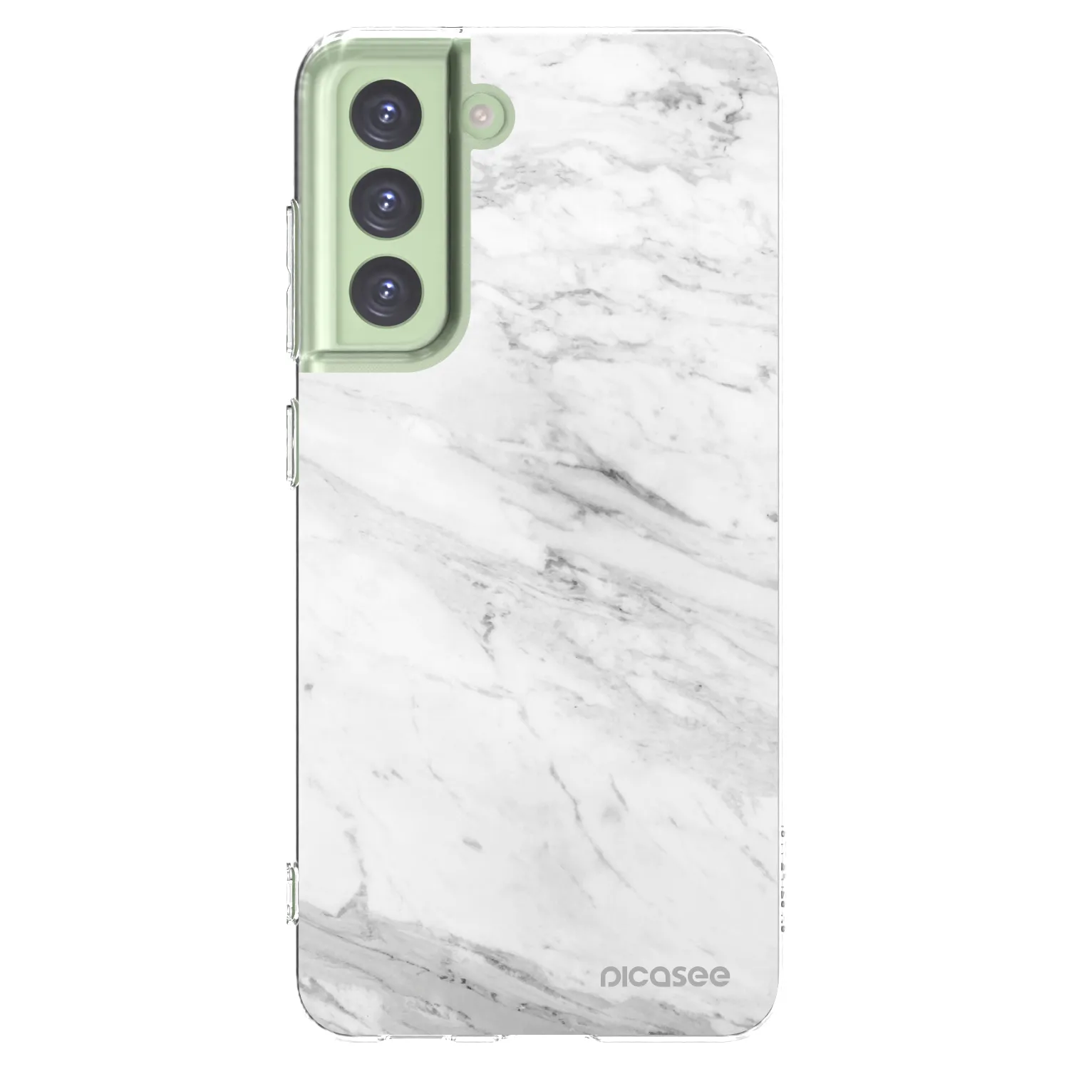 Picasee silikonska prozirna maskica za Samsung Galaxy S21 FE 5G - White marble