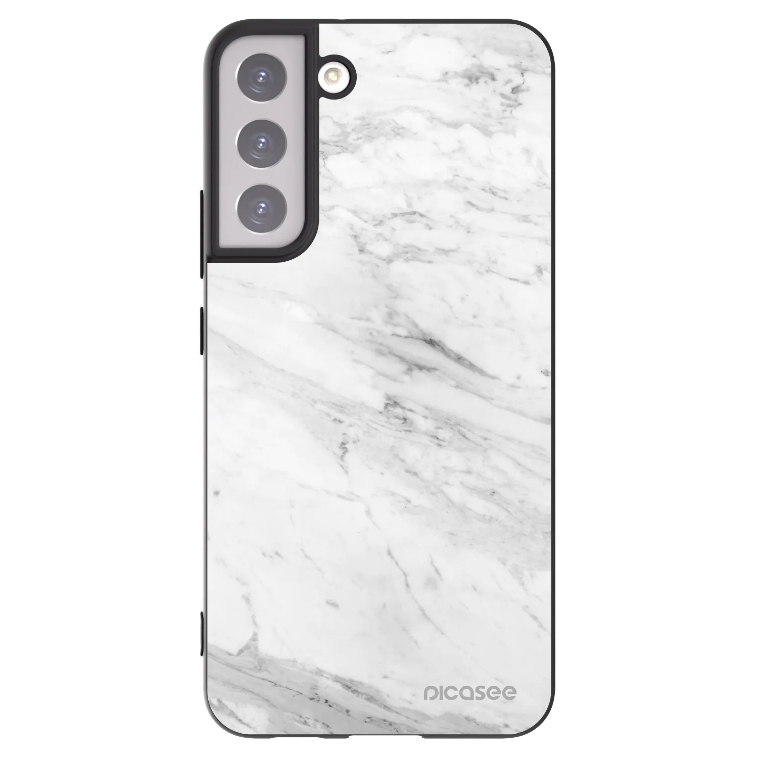 Picasee crna silikonska maskica za Samsung Galaxy S22+ 5G - White marble
