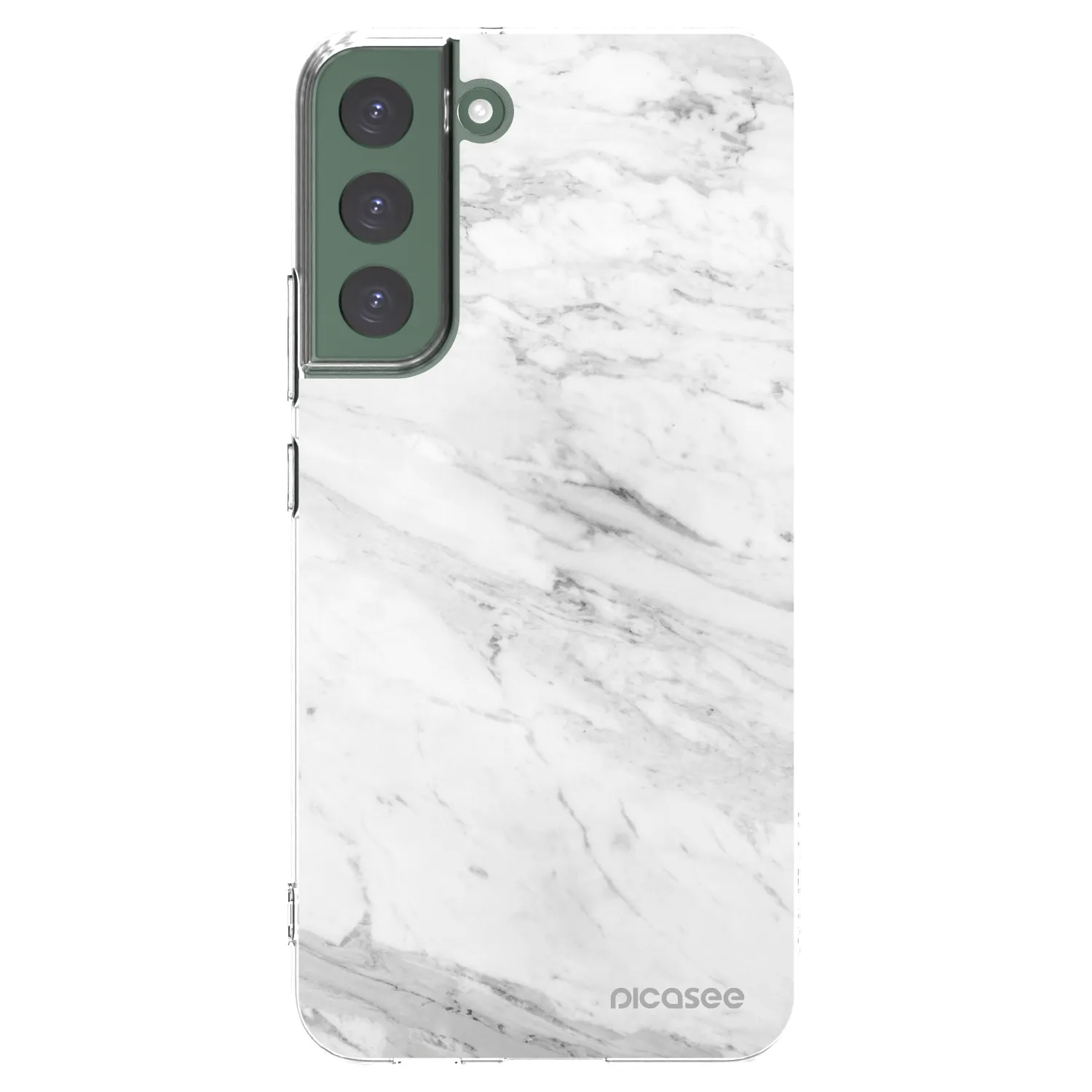 Picasee silikonska prozirna maskica za Samsung Galaxy S22+ 5G - White marble