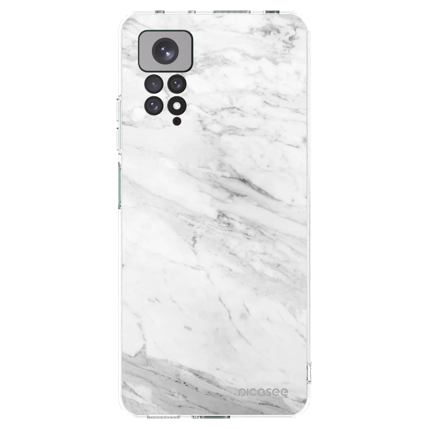 Picasee silikonska prozirna maskica za Xiaomi Redmi Note 11S 4G - White marble