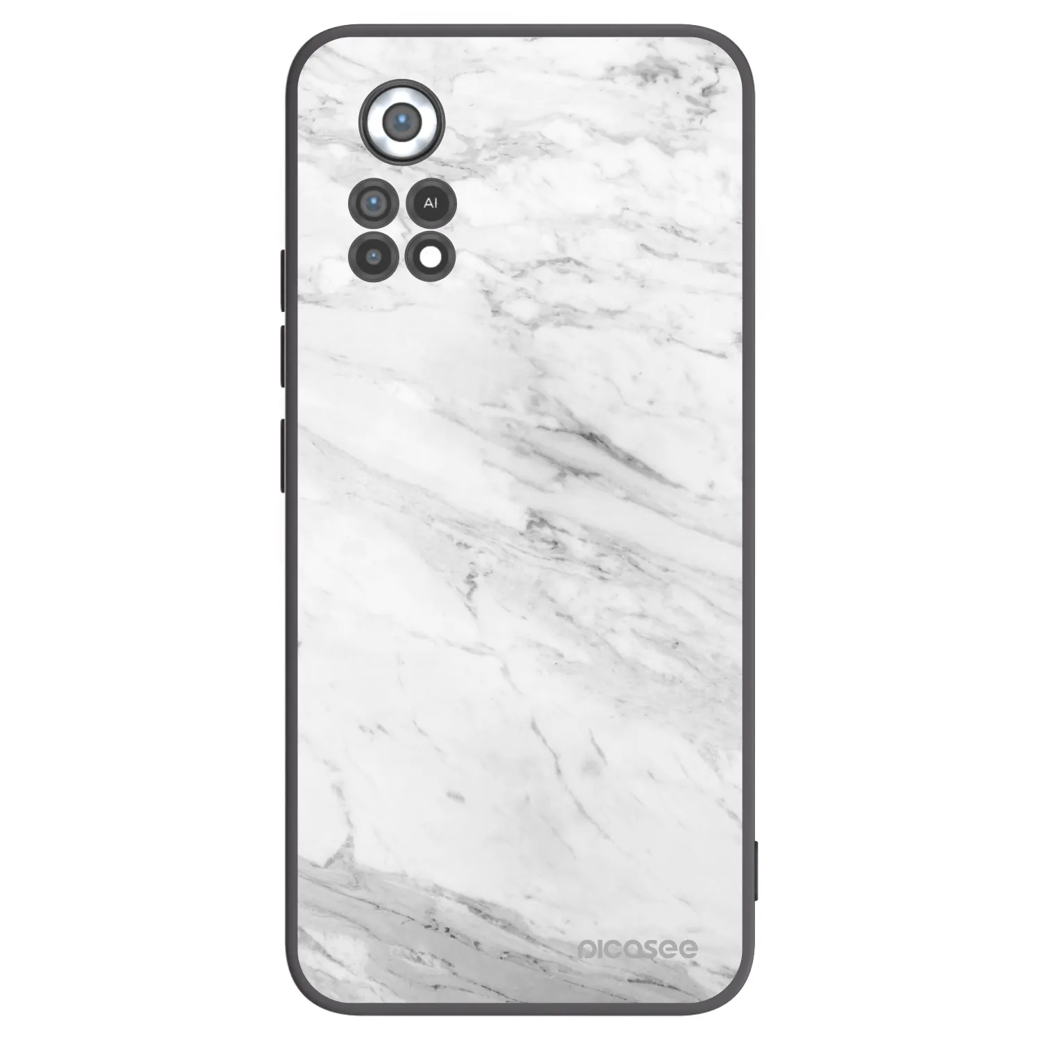 Picasee crna silikonska maskica za Xiaomi Poco X4 Pro 5G - White marble