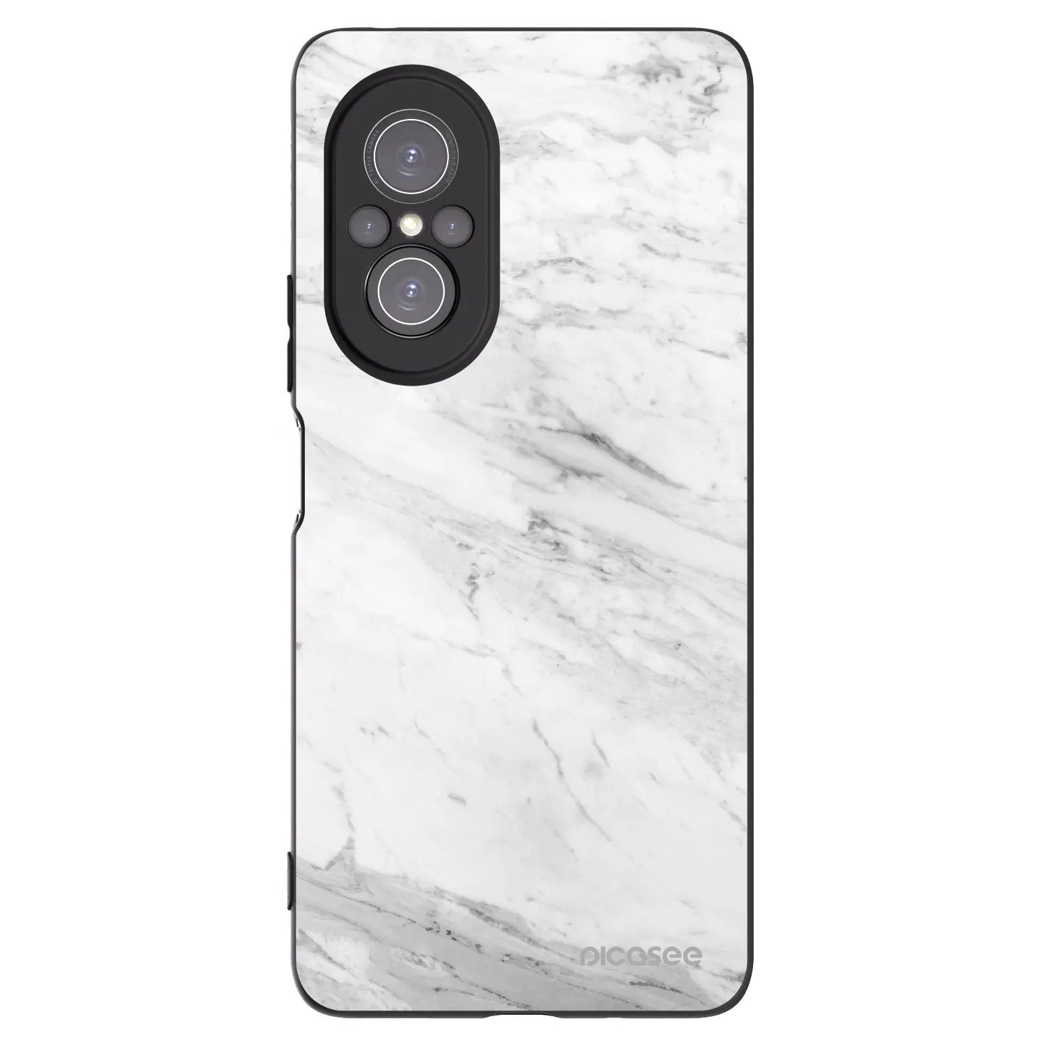 Picasee crna silikonska maskica za Huawei Nova 9 SE - White marble