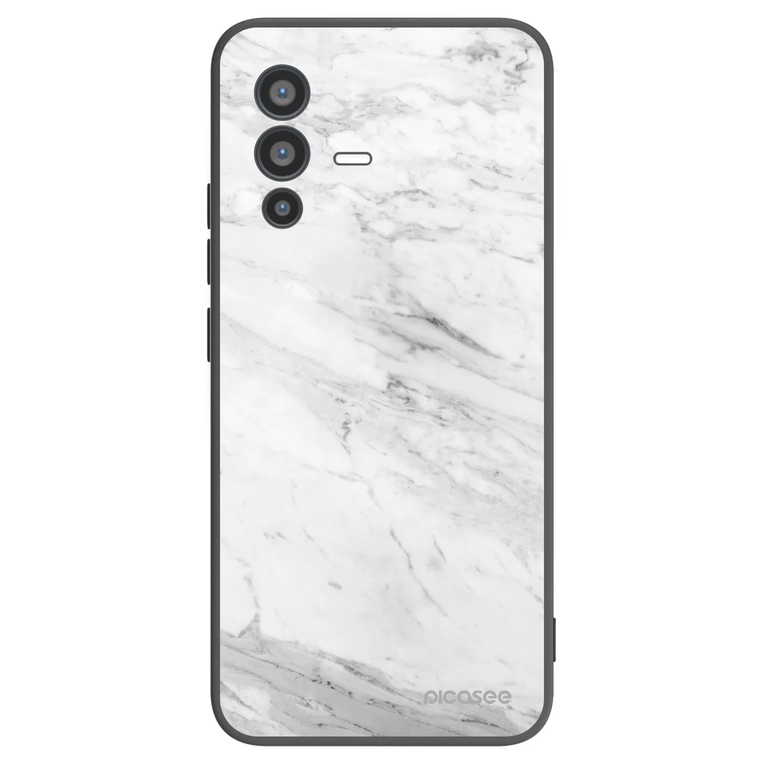 Picasee crna silikonska maskica za Vivo V23 5G - White marble