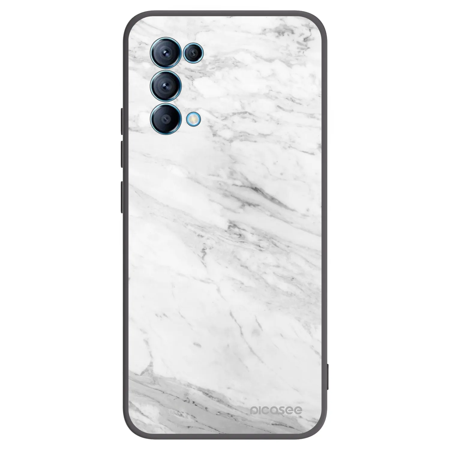 Picasee crna silikonska maskica za OPPO Reno 5 5G - White marble