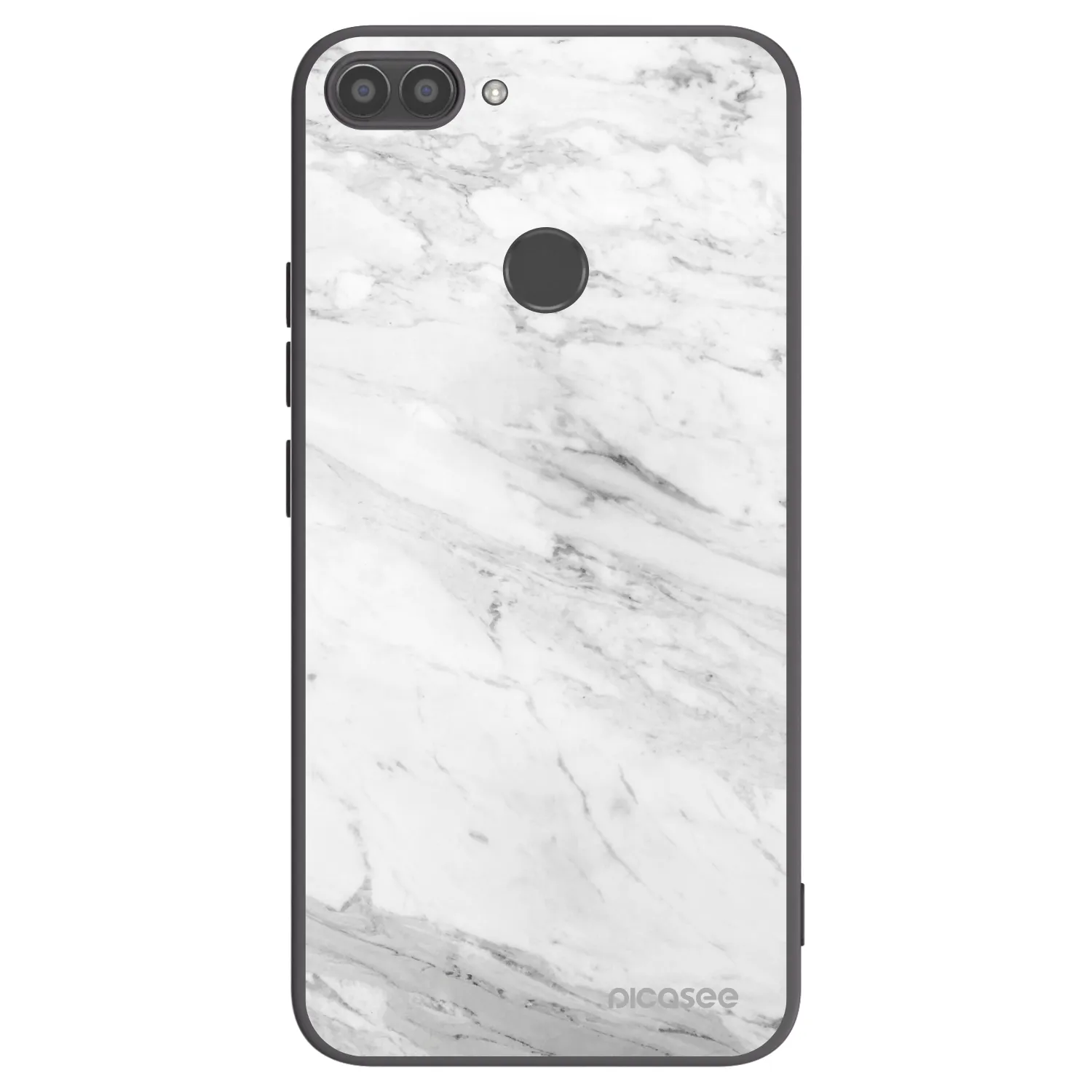 Picasee crna silikonska maskica za Huawei P Smart - White marble