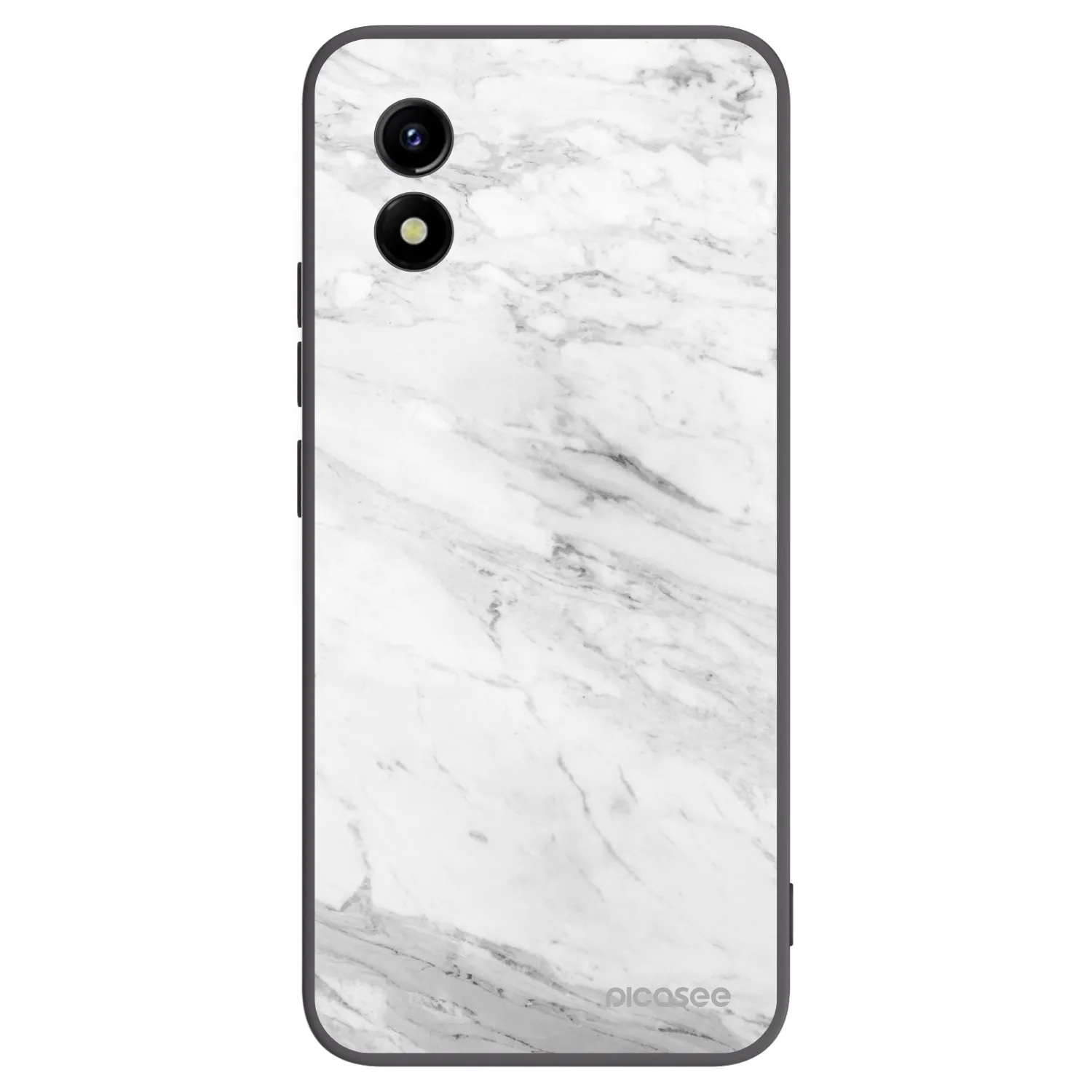 Picasee crna silikonska maskica za Vivo Y01 - White marble