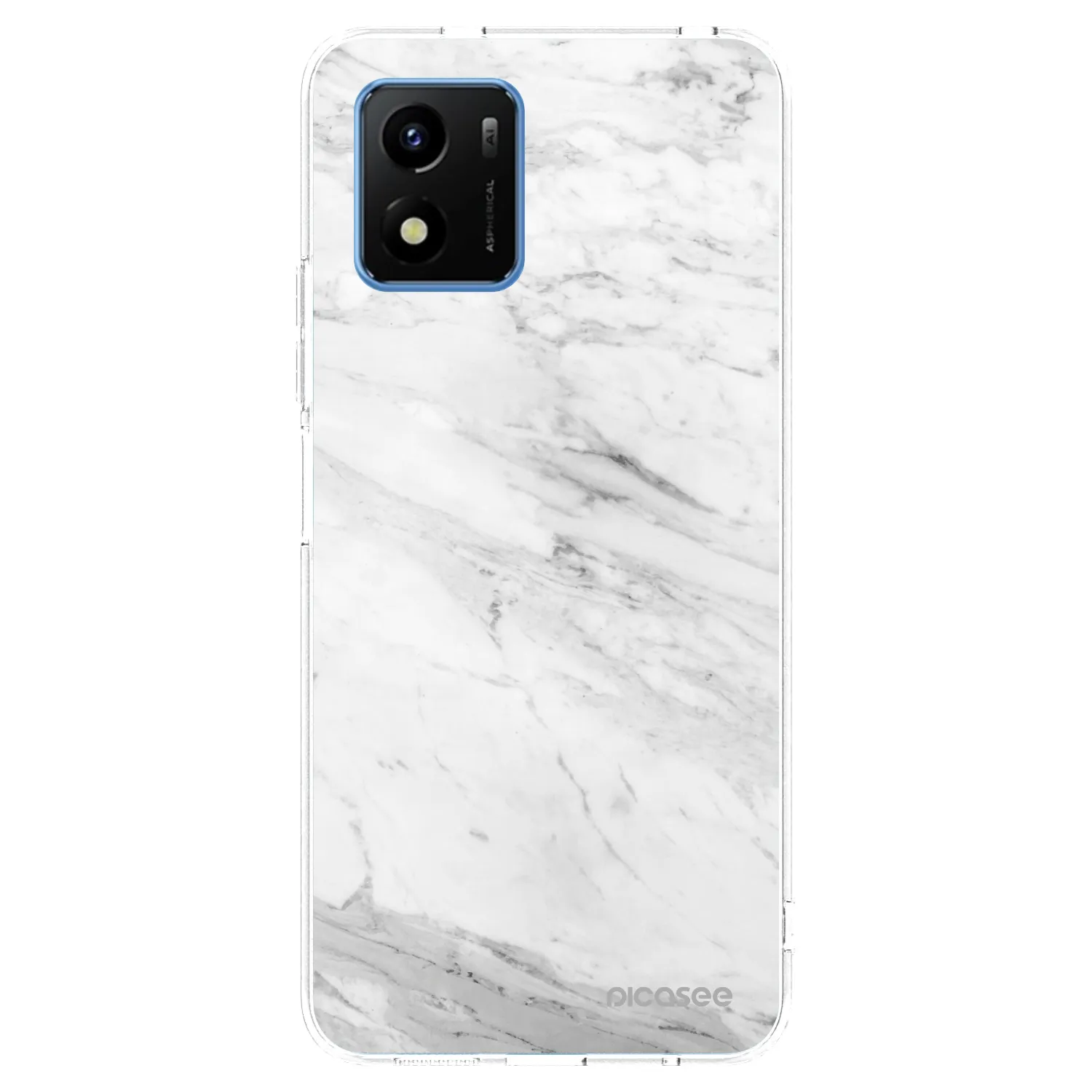 Picasee silikonska prozirna maskica za Vivo Y01 - White marble