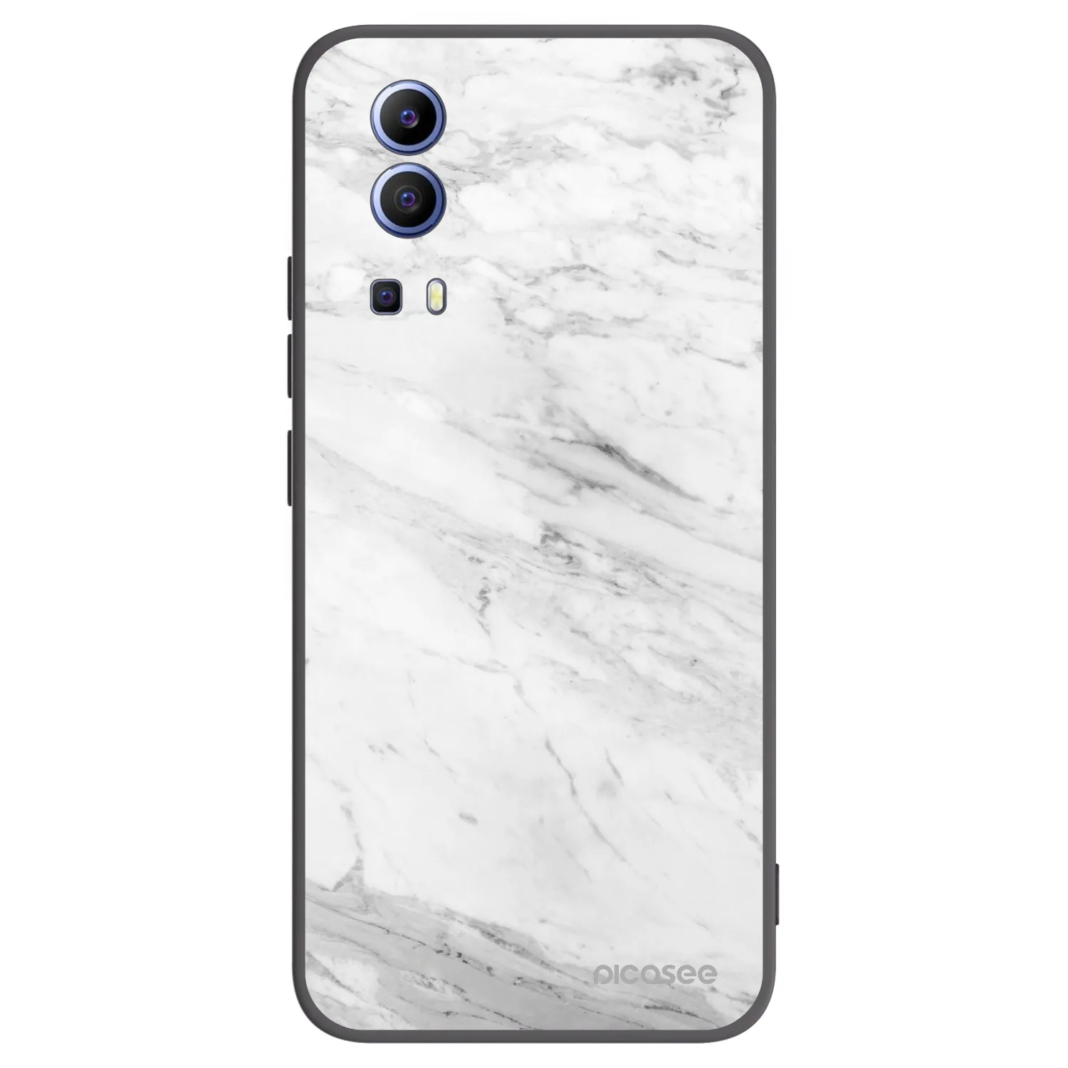 Picasee crna silikonska maskica za Vivo Y52 5G - White marble