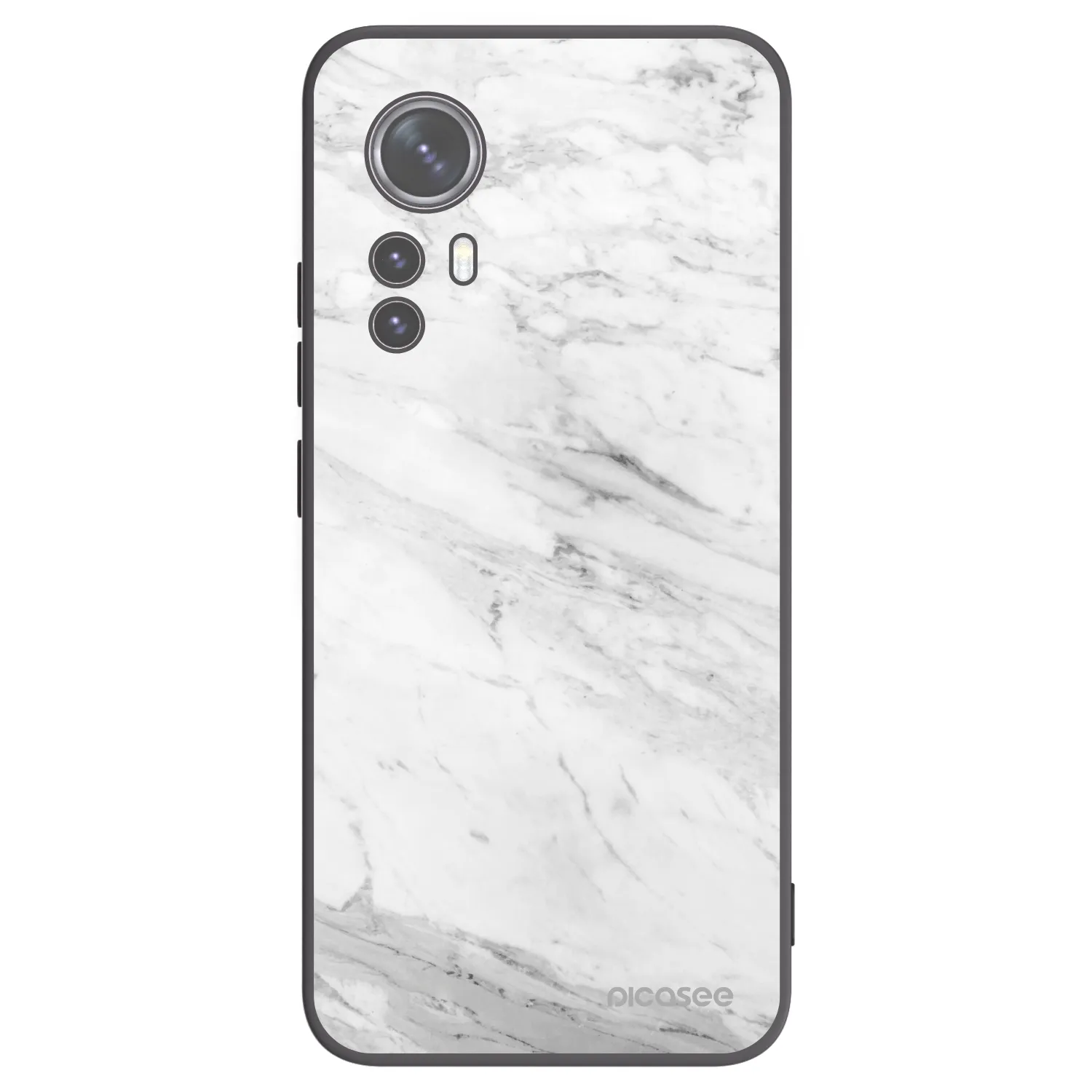 Picasee crna silikonska maskica za Xiaomi 12X - White marble