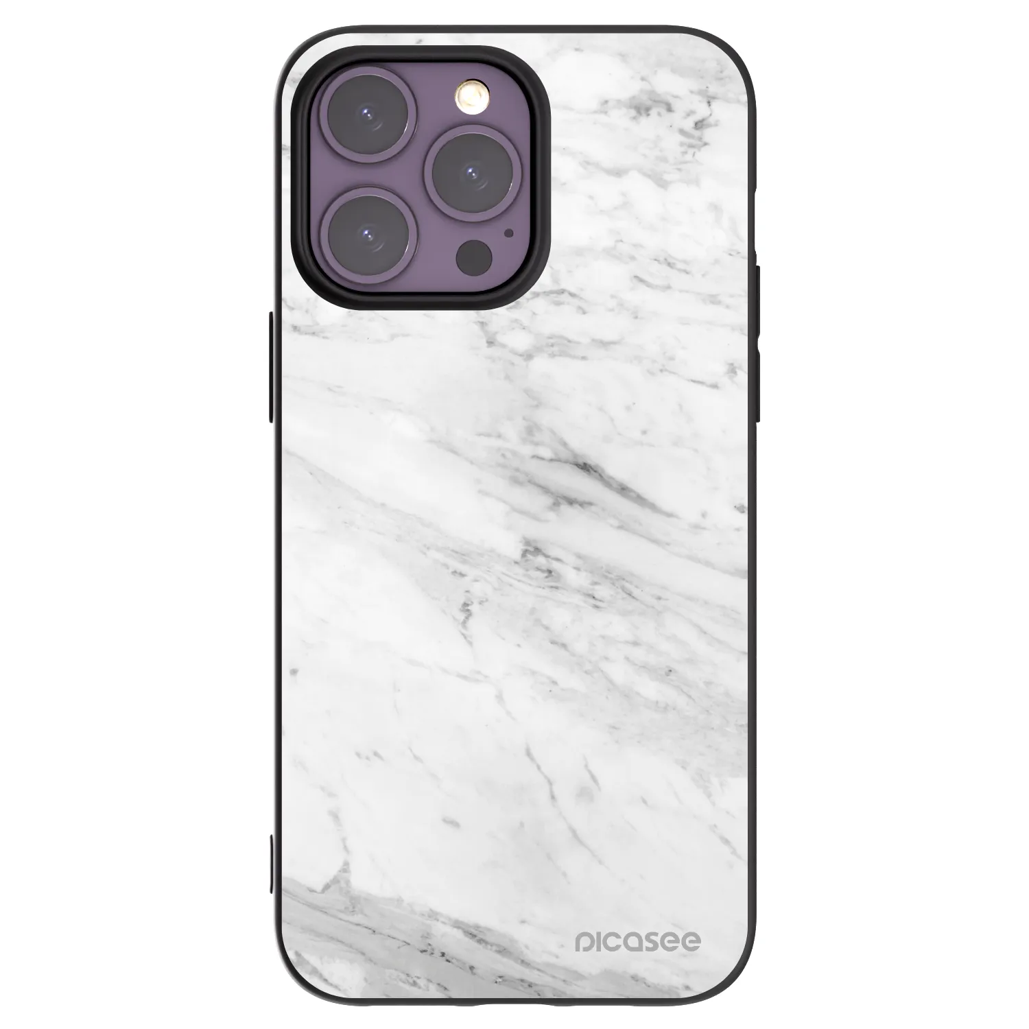 Picasee crna silikonska maskica za Apple iPhone 14 Pro Max - White marble