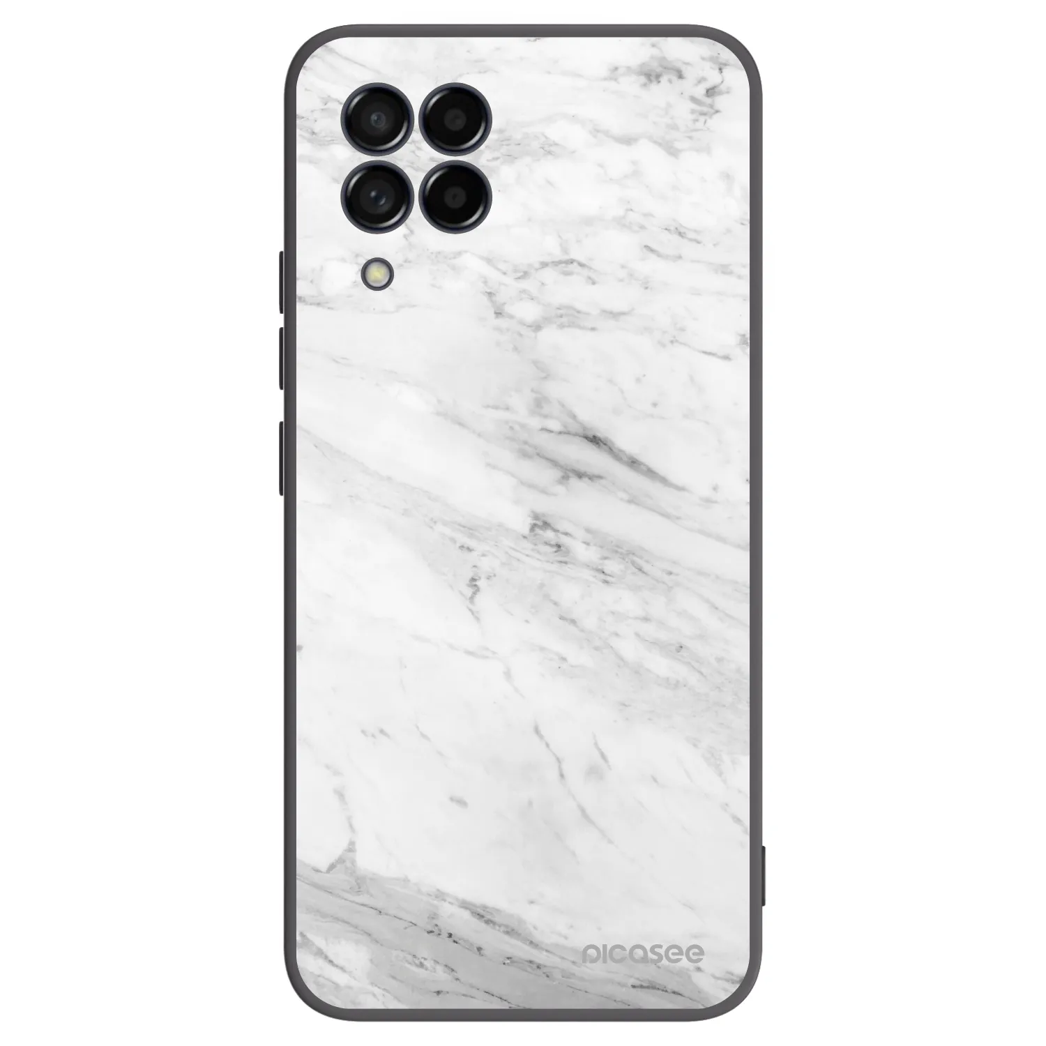 Picasee crna silikonska maskica za Samsung Galaxy M53 5G - White marble