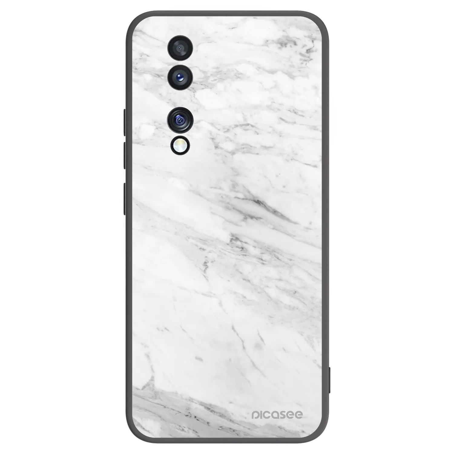 Picasee crna silikonska maskica za Honor 70 - White marble