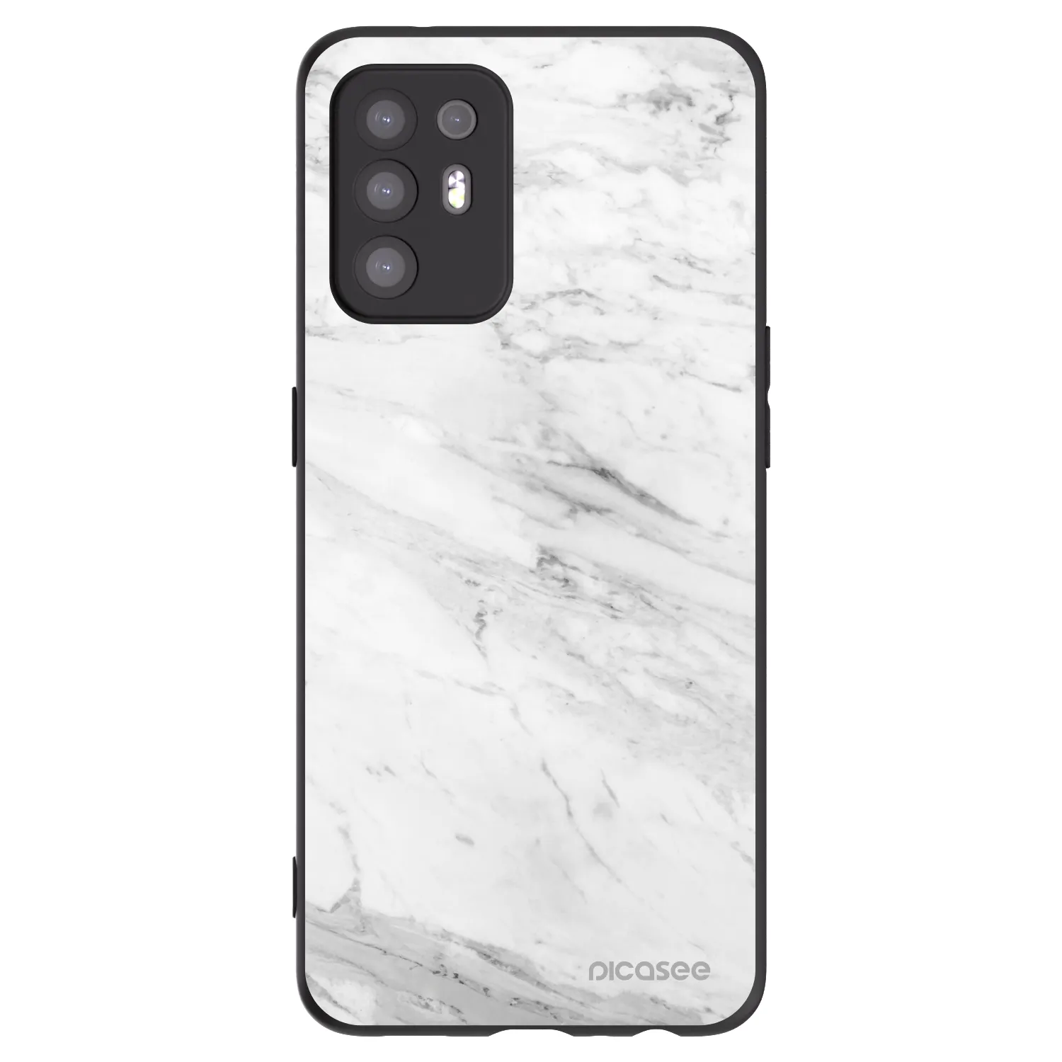 Picasee crna silikonska maskica za OPPO A94 5G - White marble