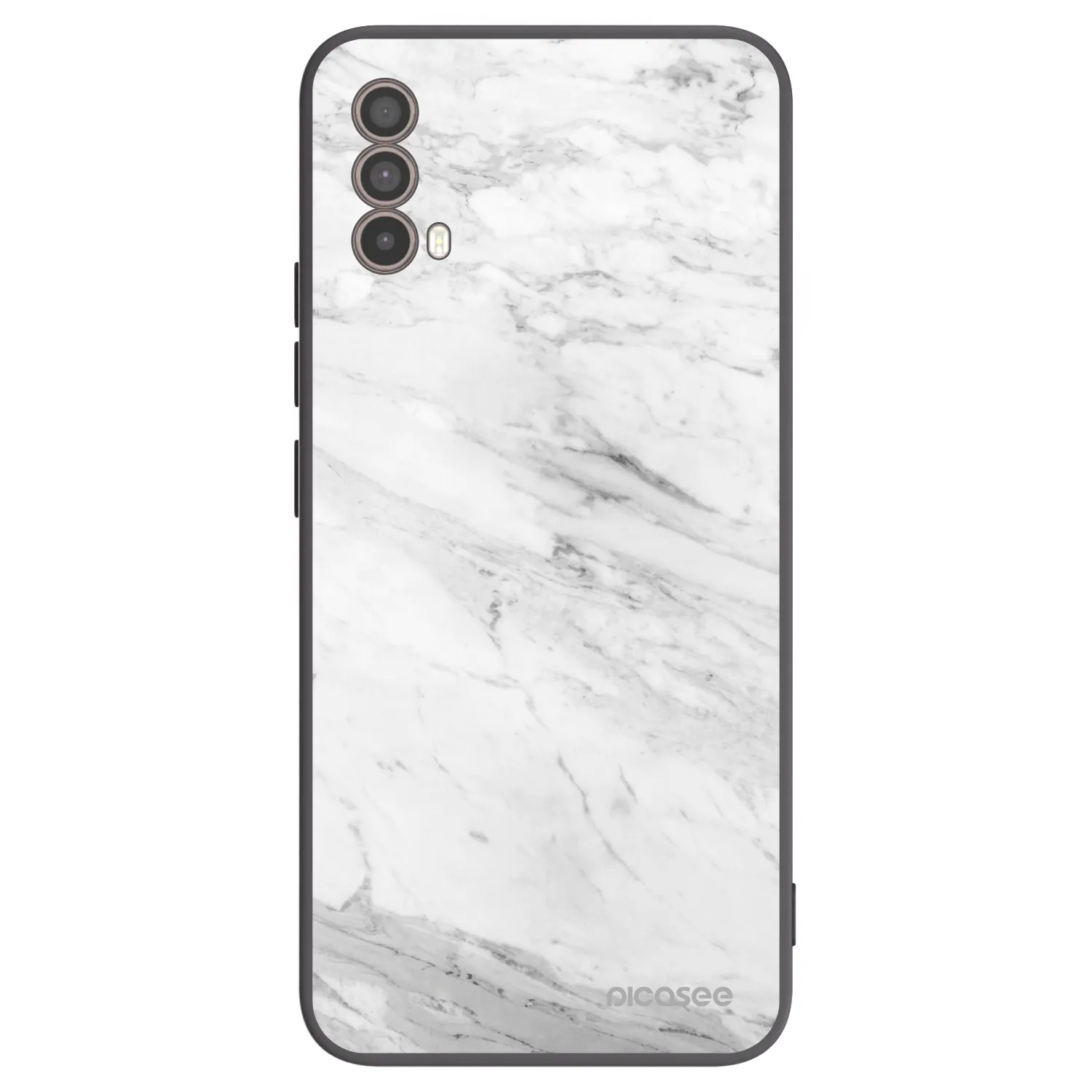 Picasee crna silikonska maskica za Motorola Moto E40 - White marble
