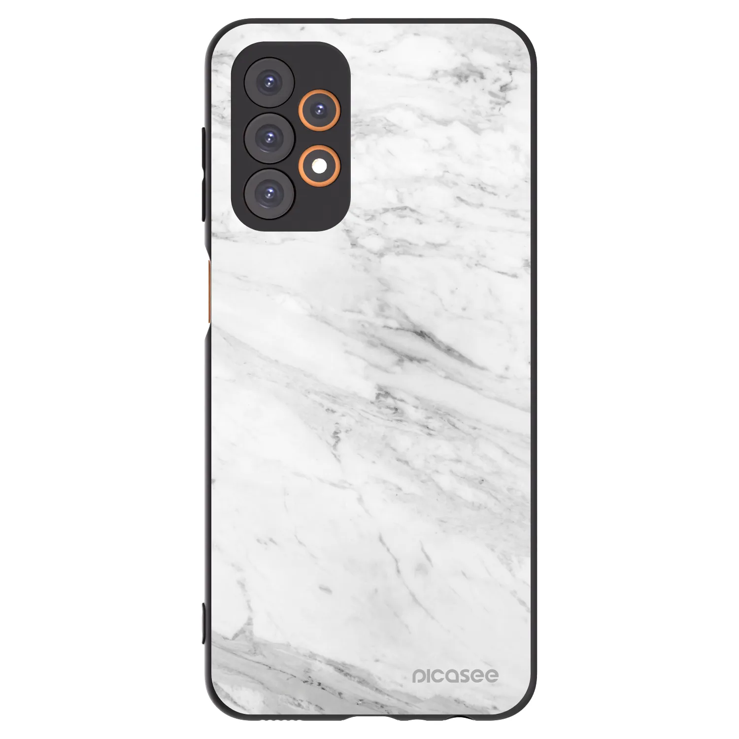 Picasee crna silikonska maskica za Samsung Galaxy A23 A235F 4G - White marble