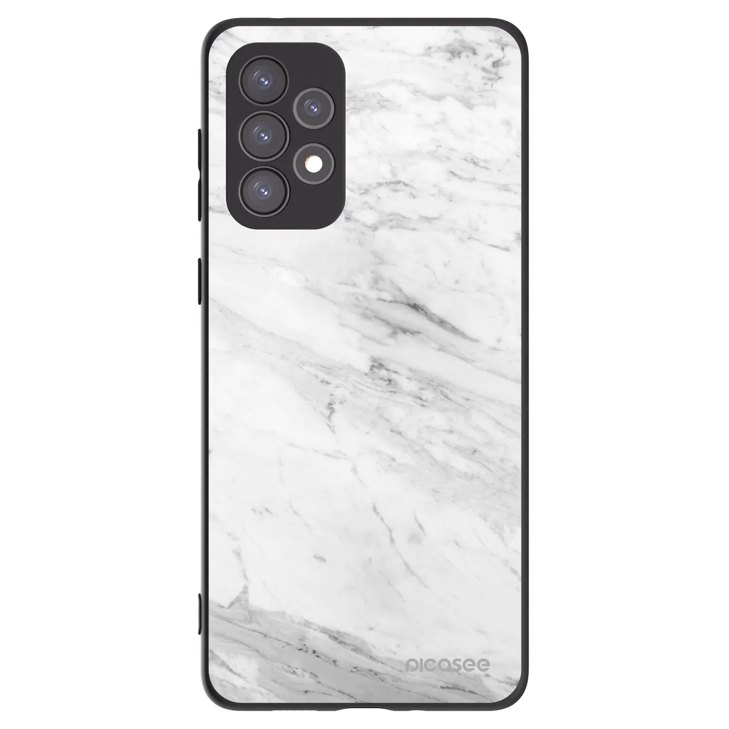 Picasee crna silikonska maskica za Samsung Galaxy A73 5G - White marble